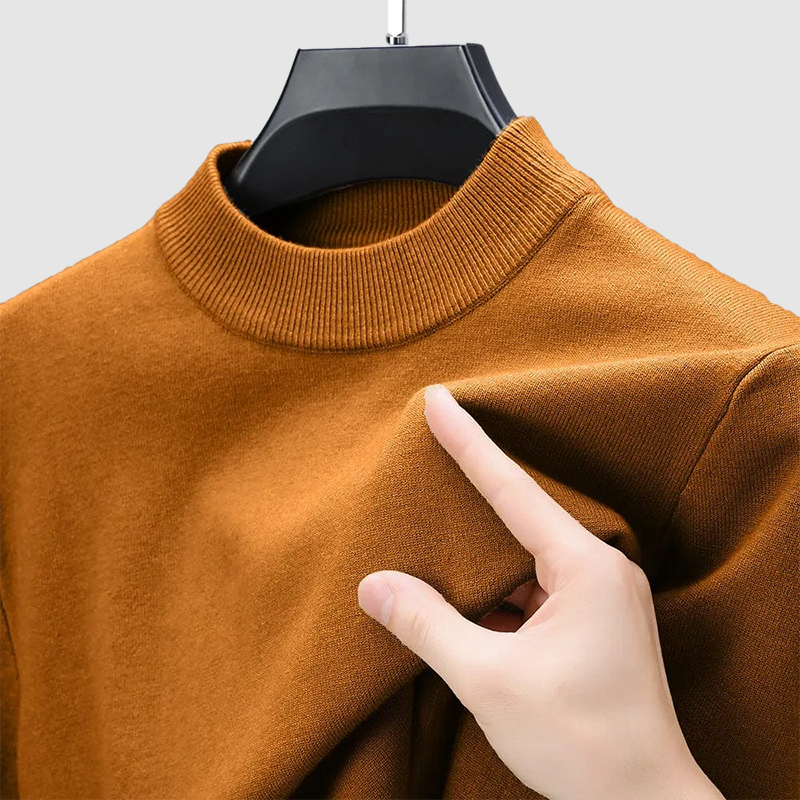 Men's Basic Bottom Cashmere Sweater-Comfort & Reliable