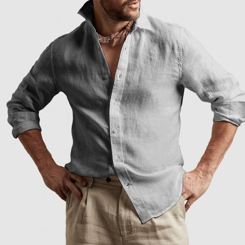 Gentleman's Casual Cotton Linen Shirt-Comfort & Reliable