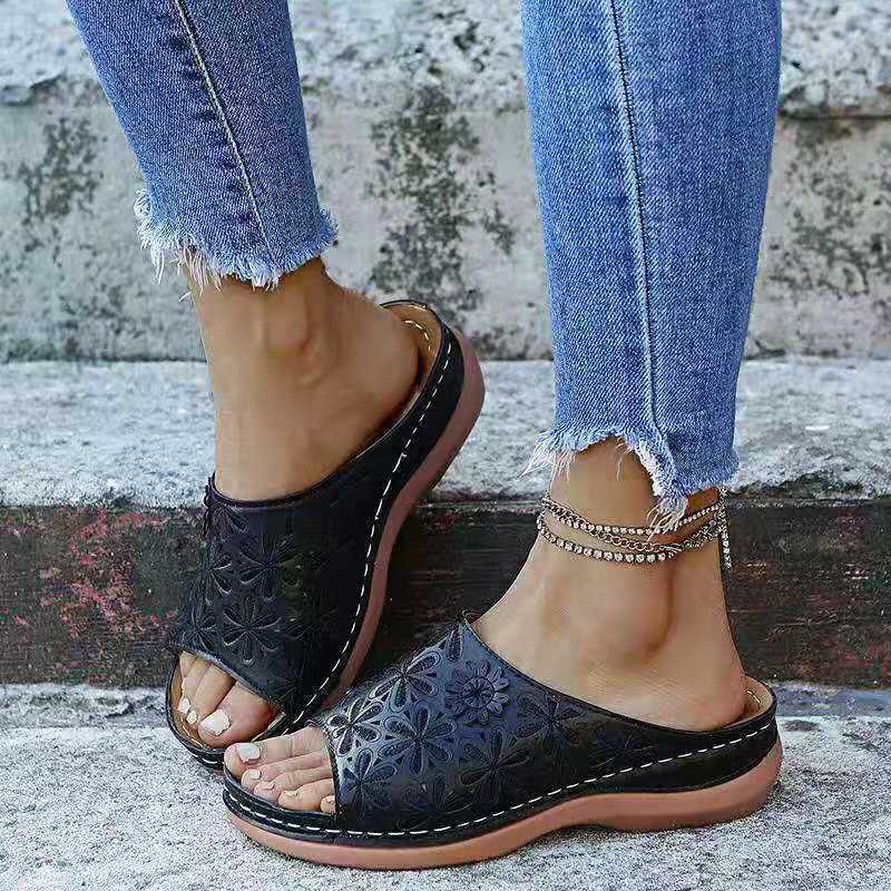 Women's Flat Bottom Hollow Solid Color Slippers - SIKETU-Comfort & Reliable