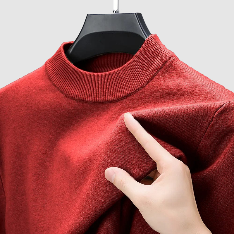 Men's Basic Bottom Cashmere Sweater-Comfort & Reliable