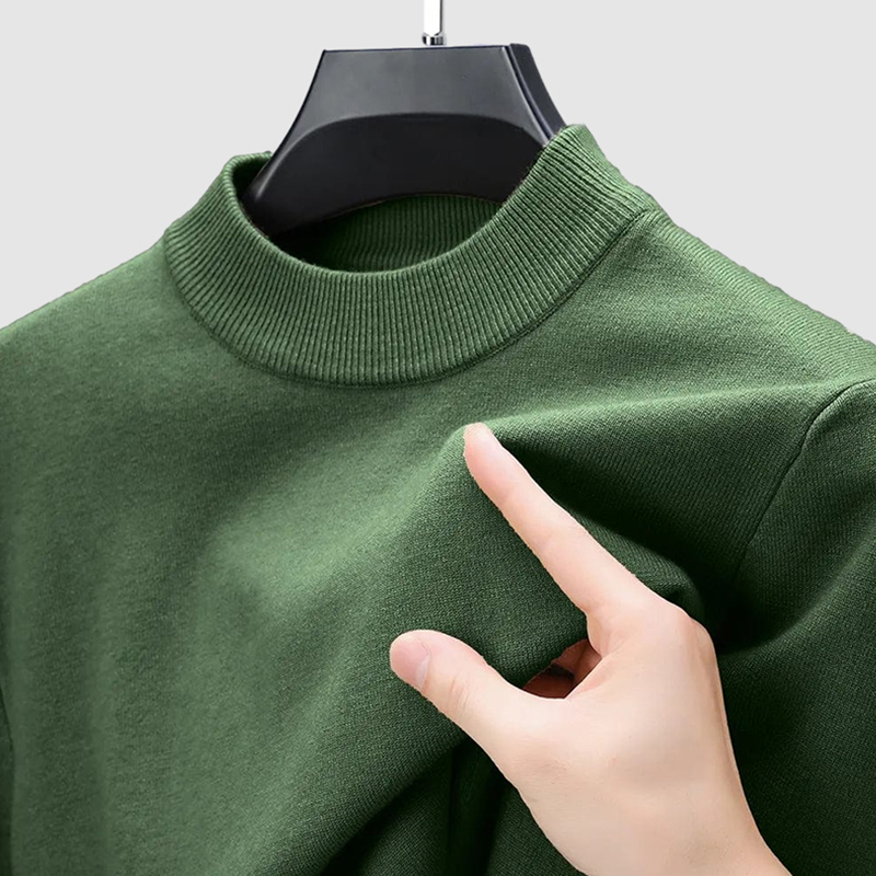 Men's Basic Bottom Cashmere Sweater-Comfort & Reliable