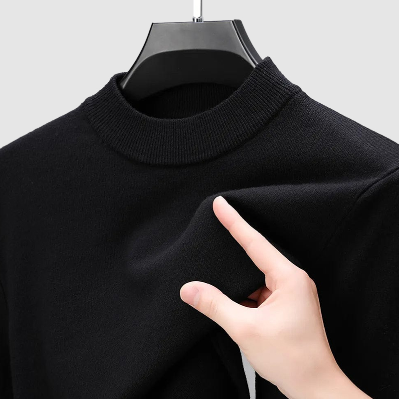 Men's Basic Bottom Cashmere Sweater-Comfort & Reliable