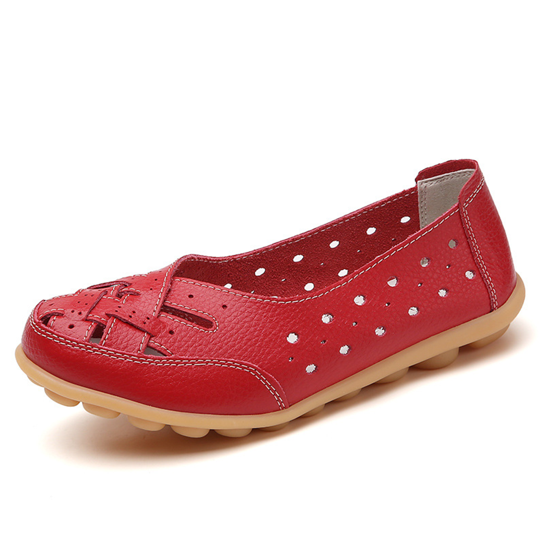 Women's Daily Breathable Wide Toe Box Slip-On Leather Orthopedic Shoes-Comfort & Reliable