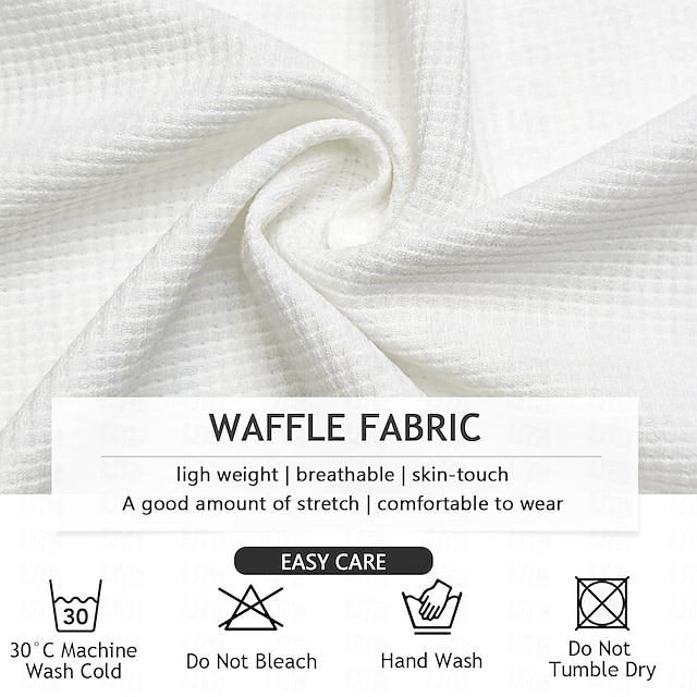 Men's Horizontal Stripes Waffle Polo Shirts Textured Long Sleeve Polo Shirts-Comfort & Reliable