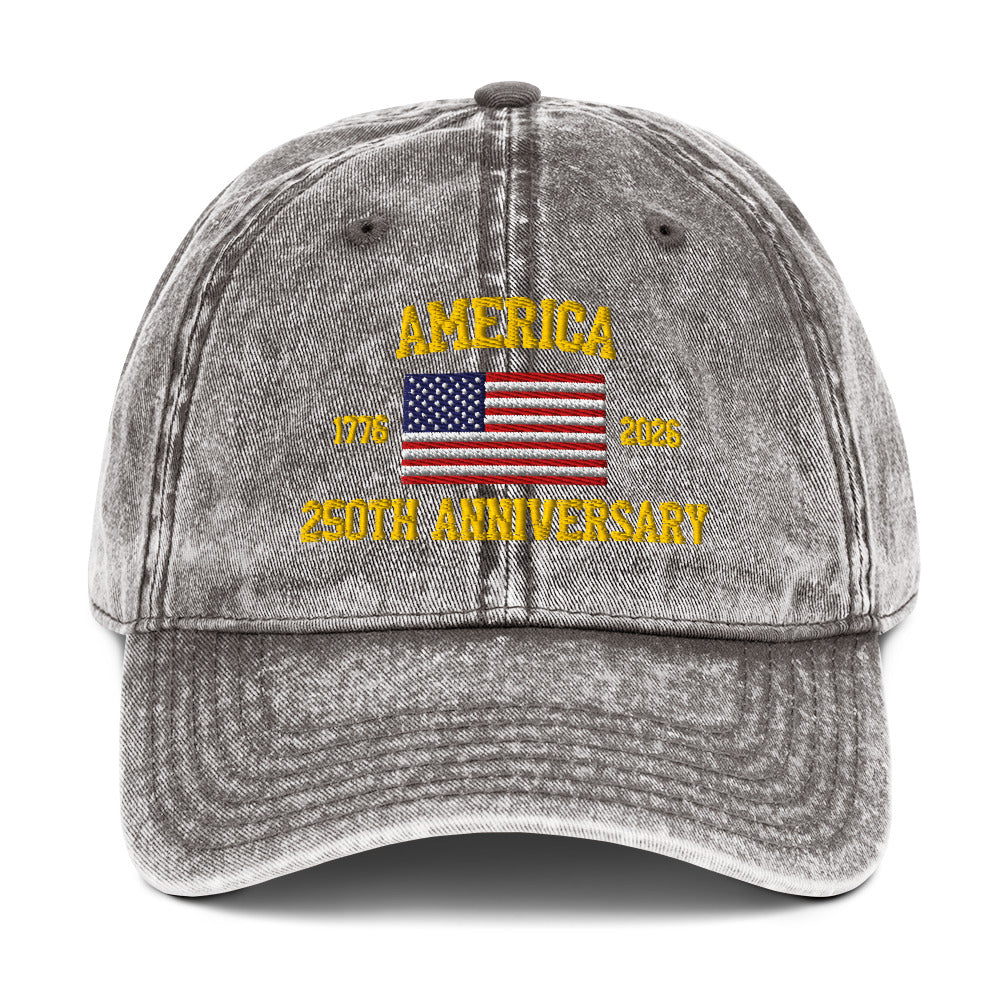 America 250th Anniversary Vintage Cotton Twill Cap-Comfort & Reliable