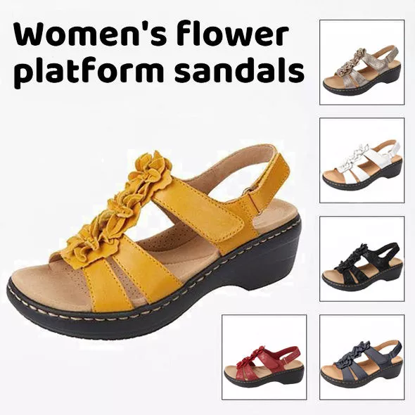 Women's summer series flower platform sandals-Comfort & Reliable
