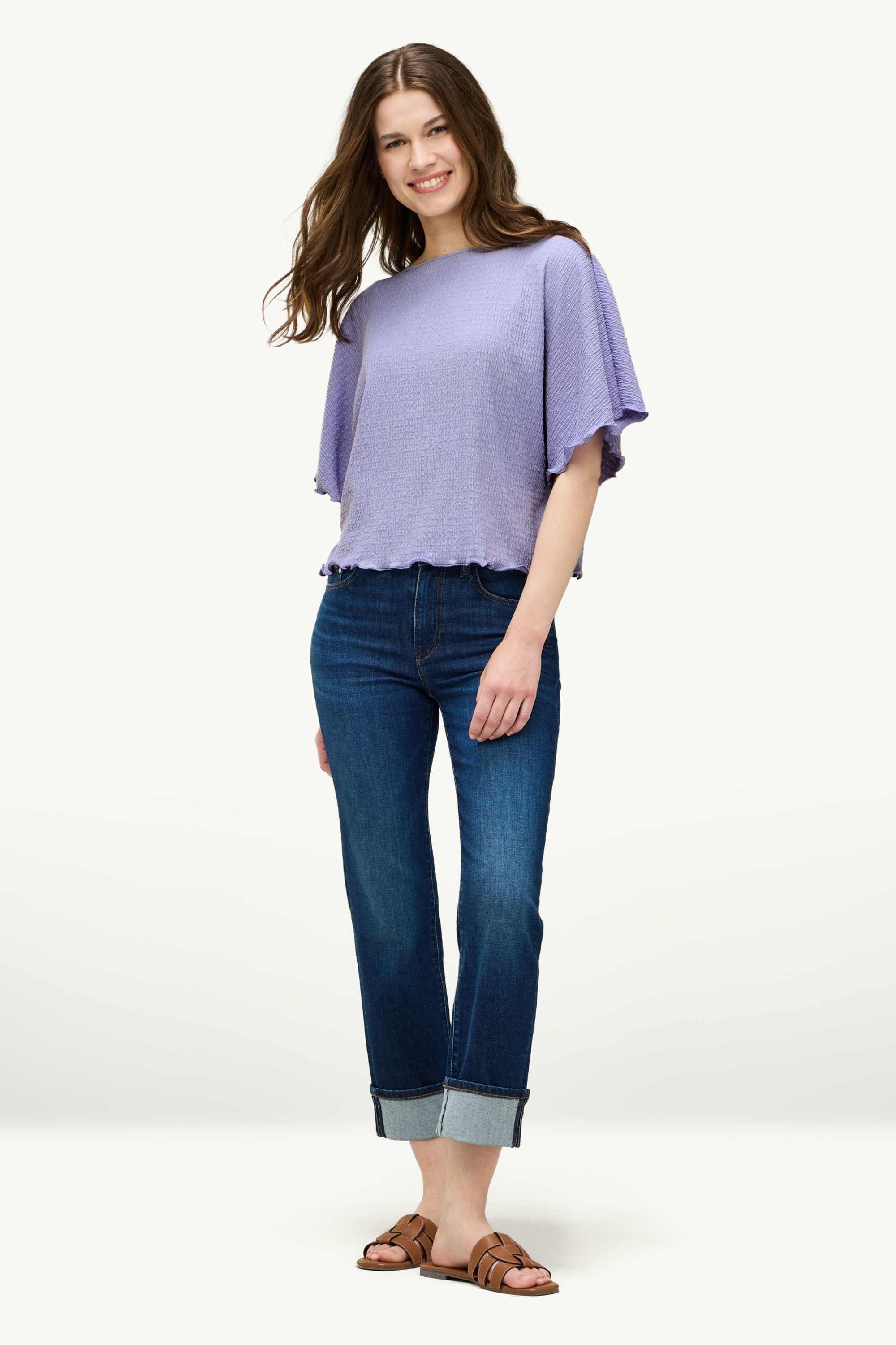 T-shirt - regular fit - smocked lilac