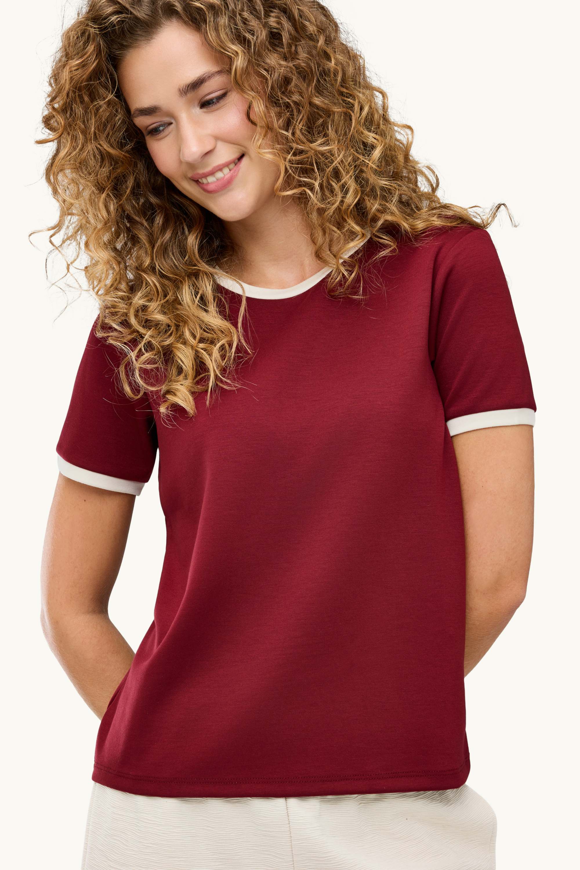 T-shirt - relaxed fit bordeaux