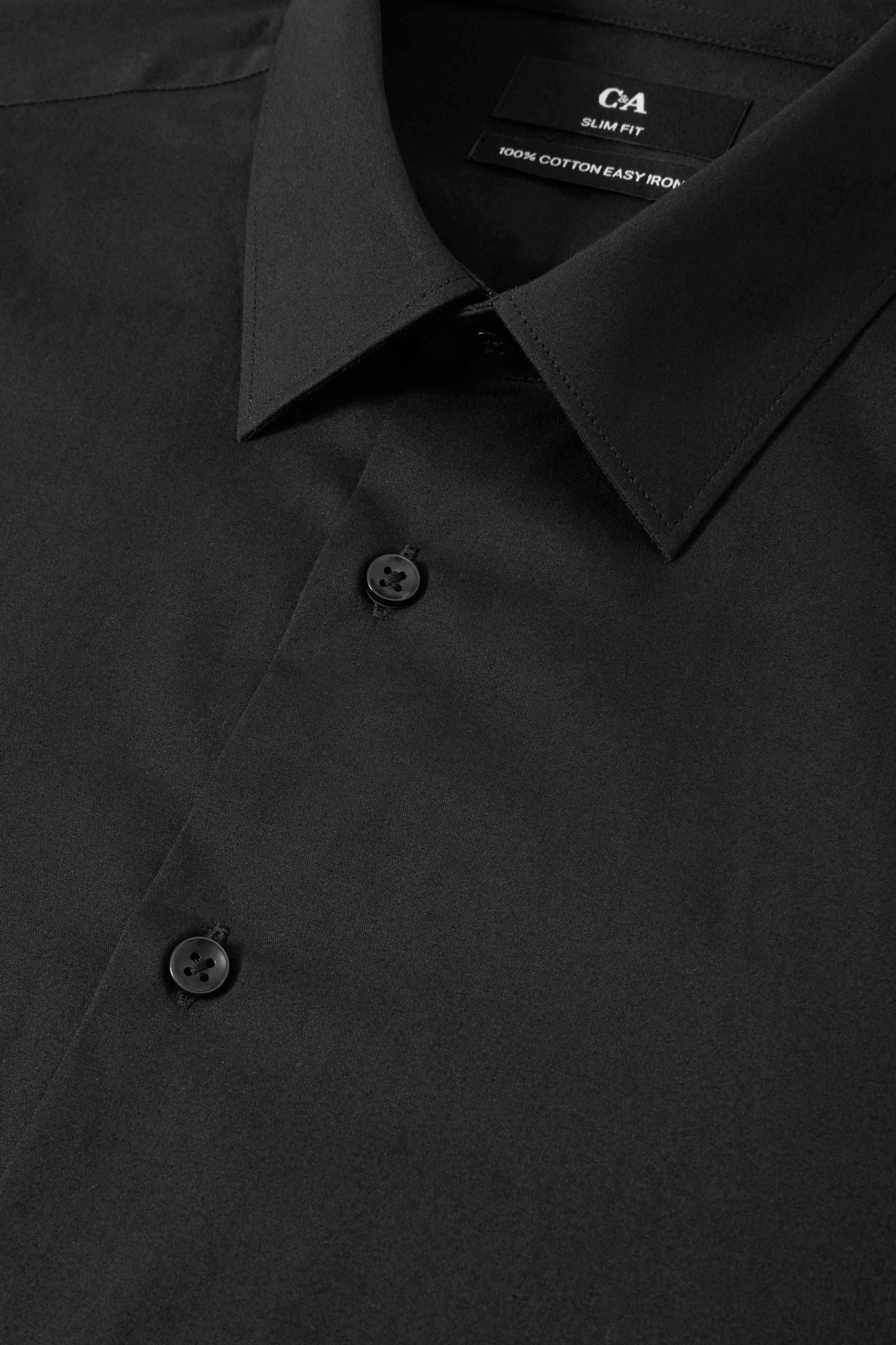 Business shirt - slim fit - kent collar - easy-iron black