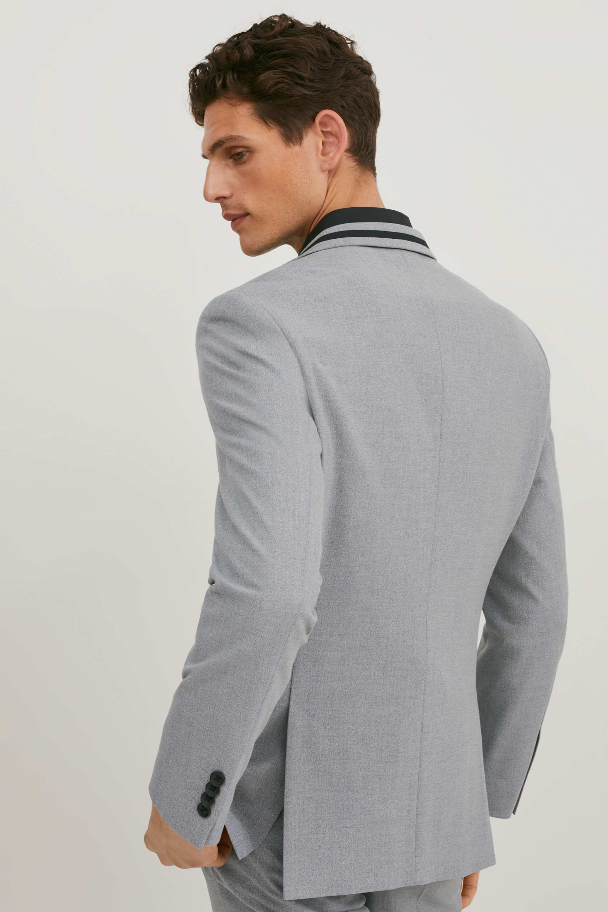 Mix-and-match tailored jacket - slim fit - Flex - LYCRA® light gray-melange
