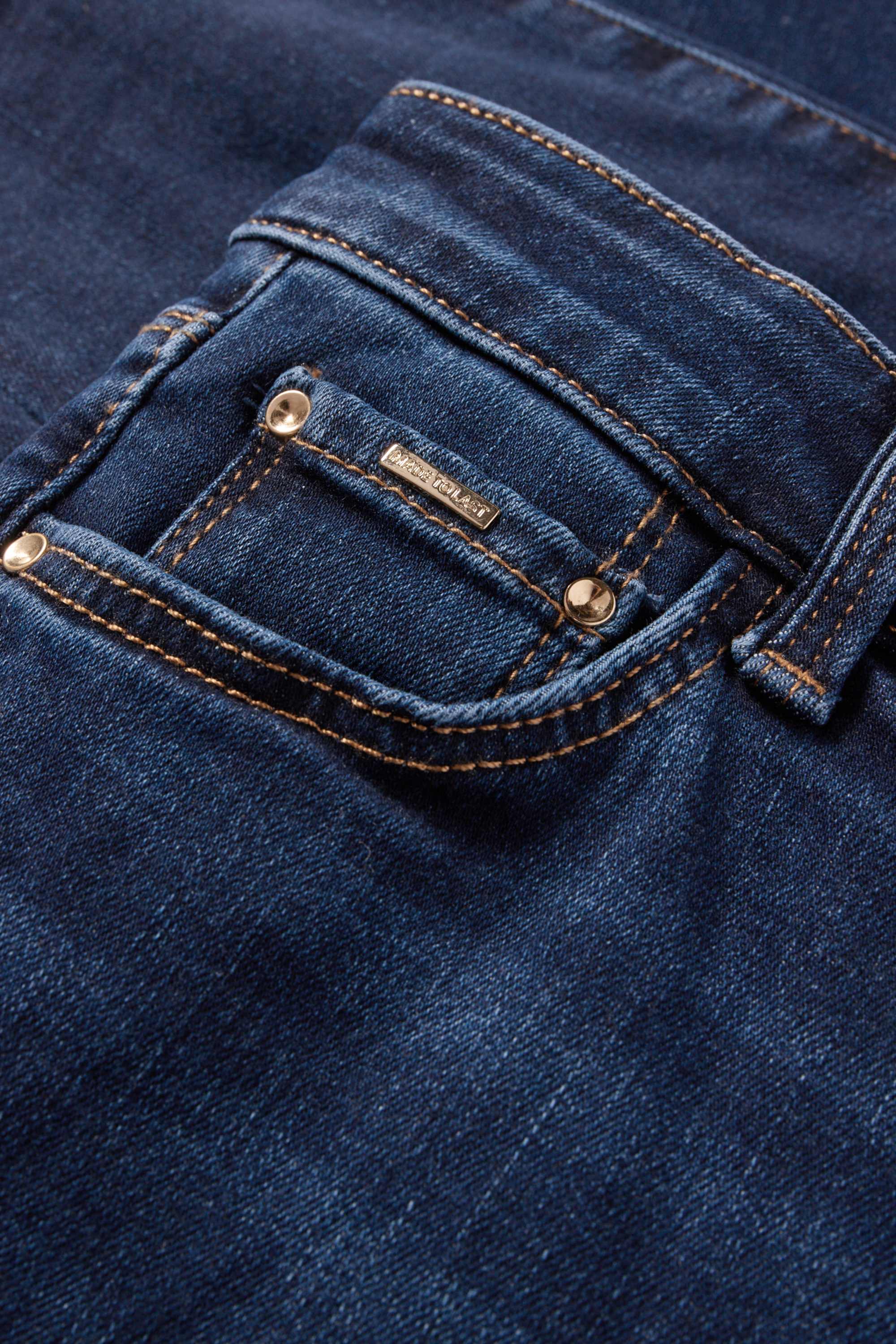 Slim jeans - mid-rise waist - shaping jeans - LYCRA® blue denim