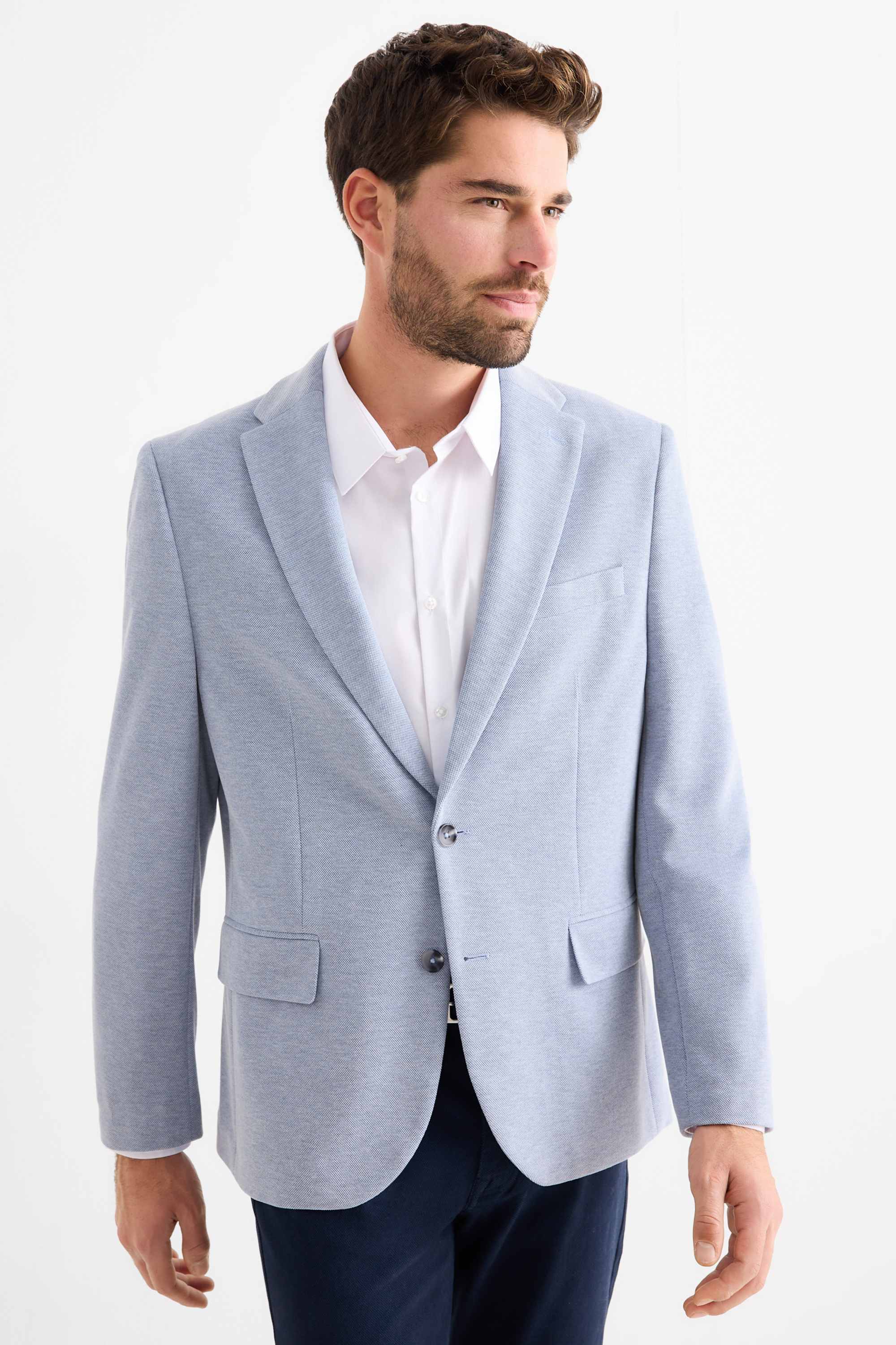Tailored jacket - slim fit - Flex light blue (7)