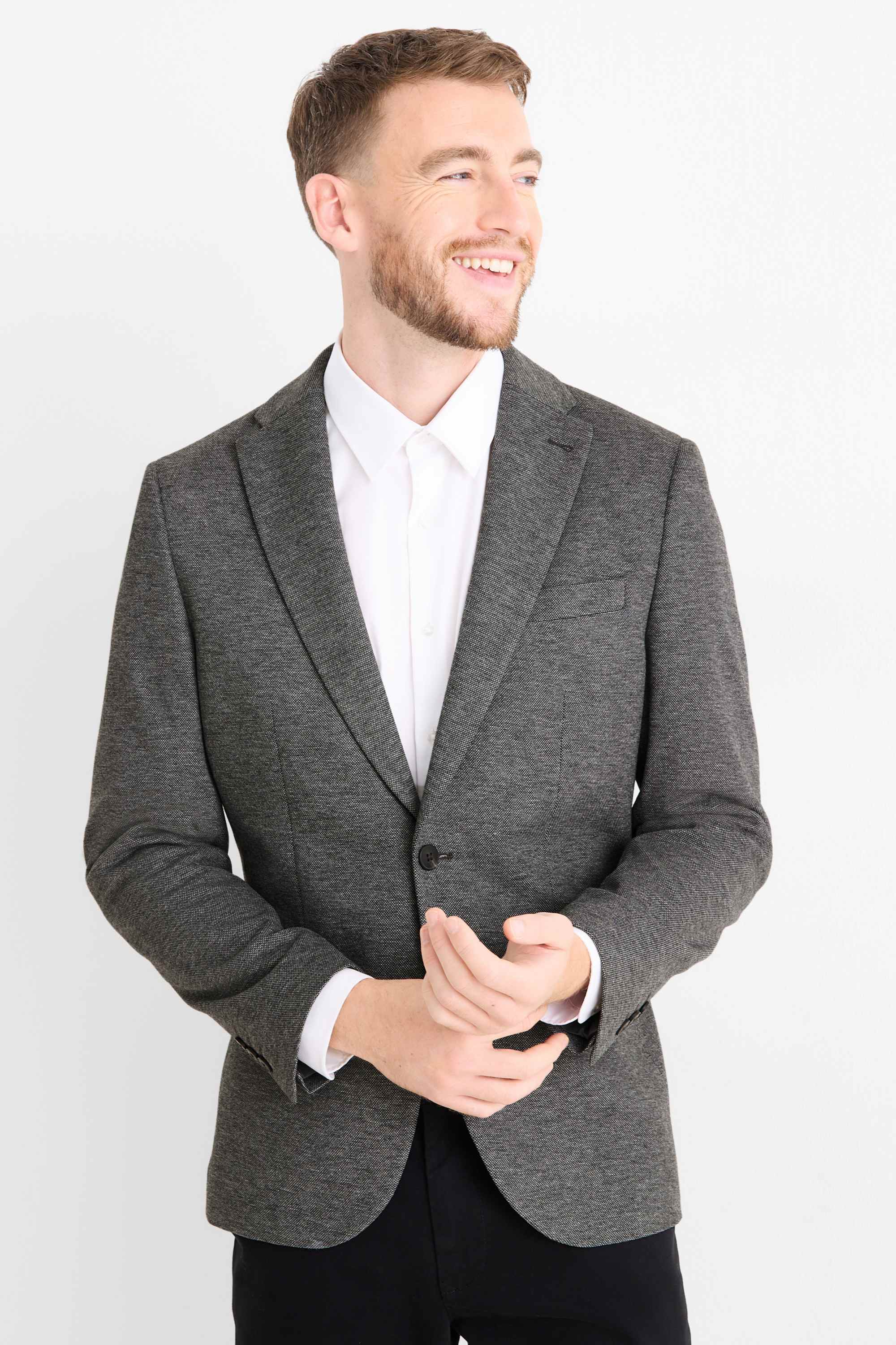 Tailored jacket - slim fit - Flex dark gray