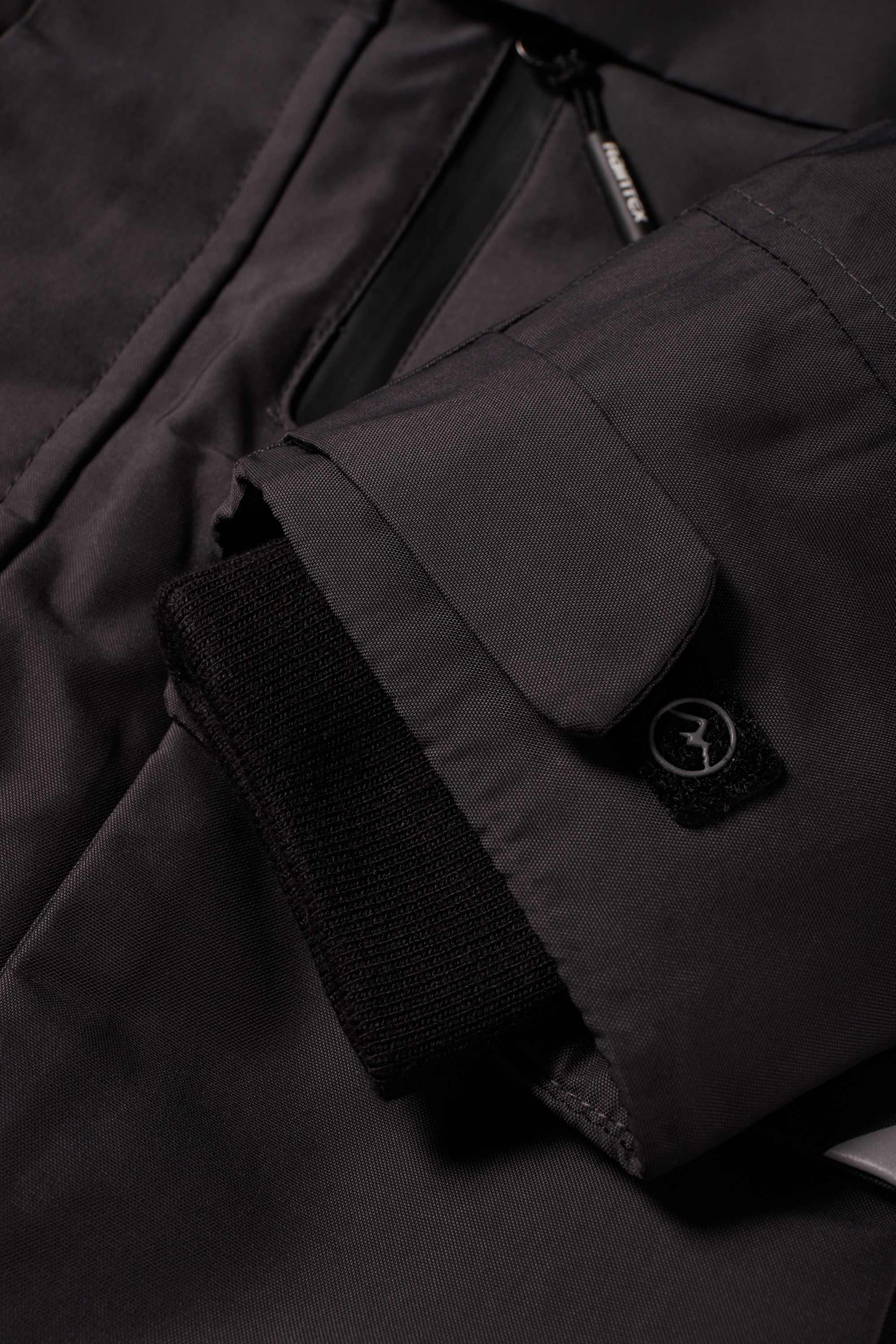Rain jacket with hood and faux fur trim - lined dark gray