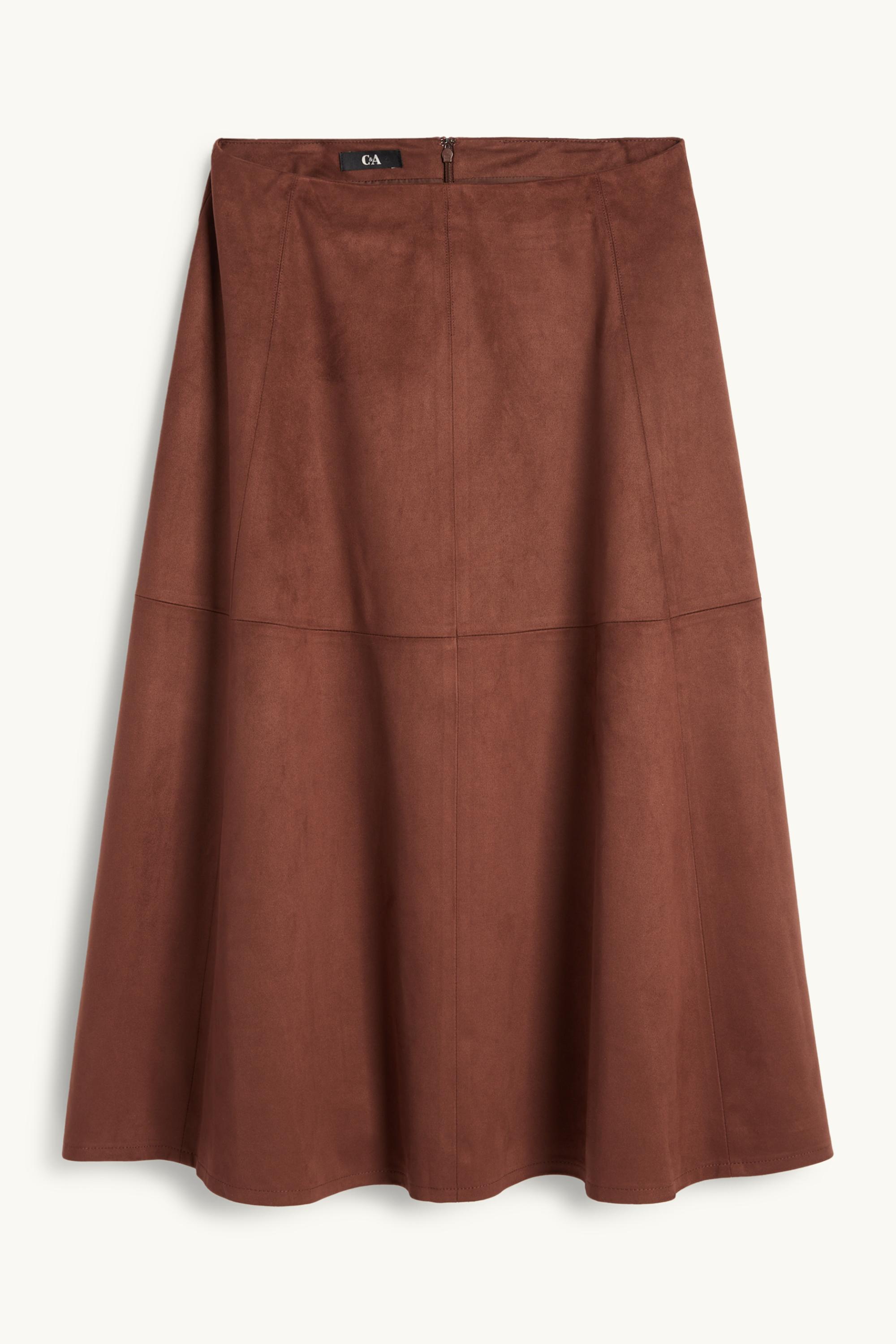 Skirt - faux suede brown