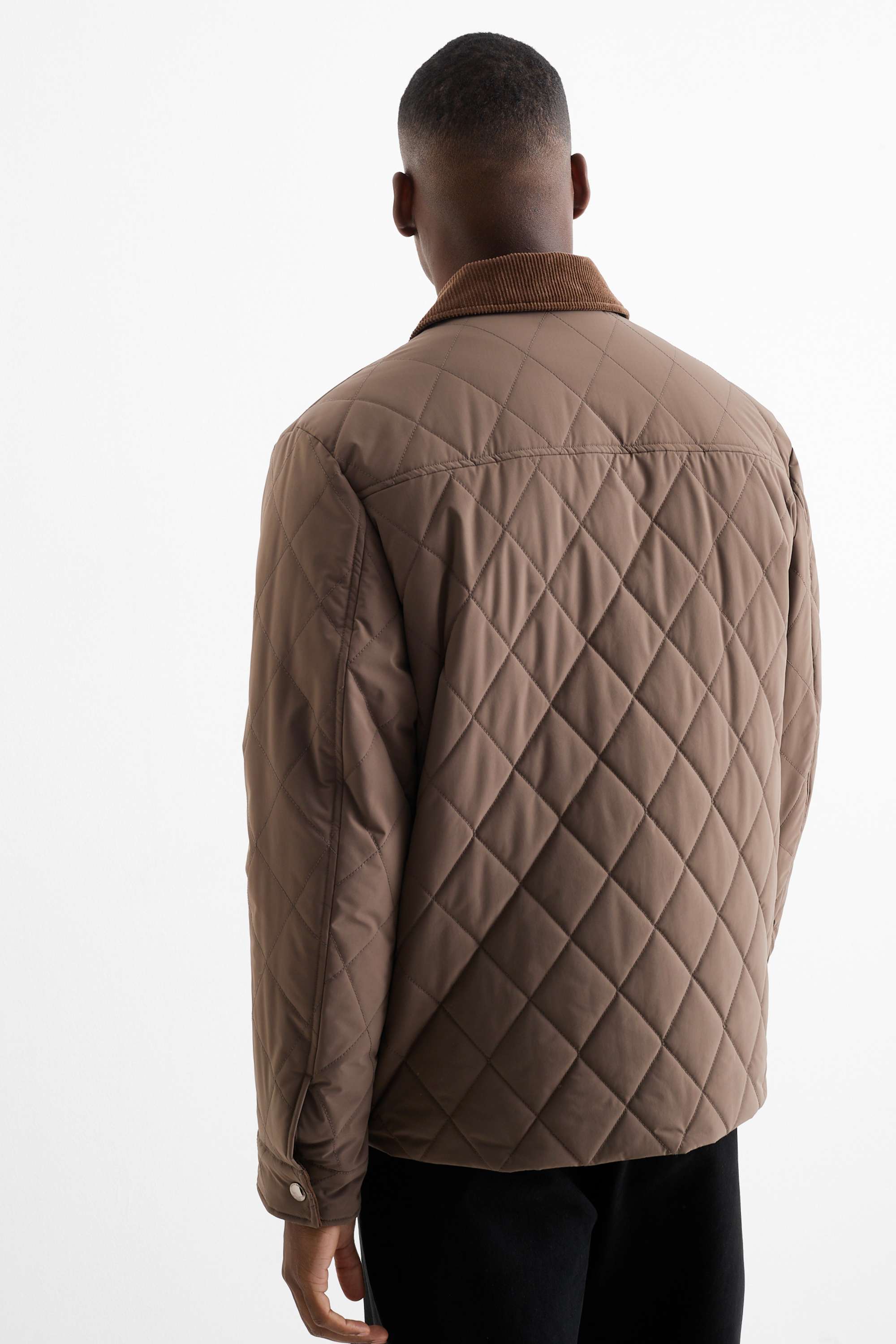 Quilted jacket dark brown (1)