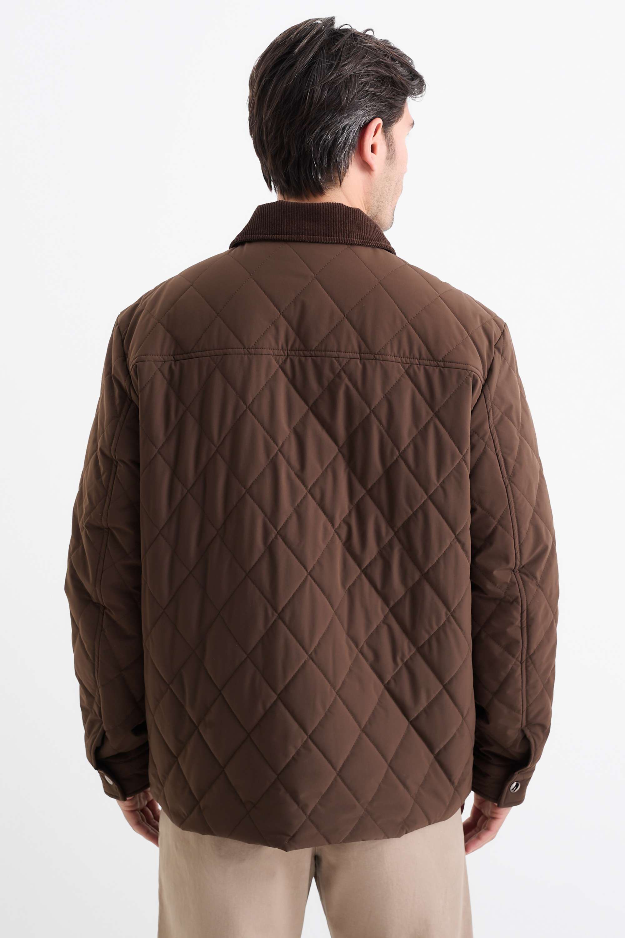Quilted jacket dark brown (3)