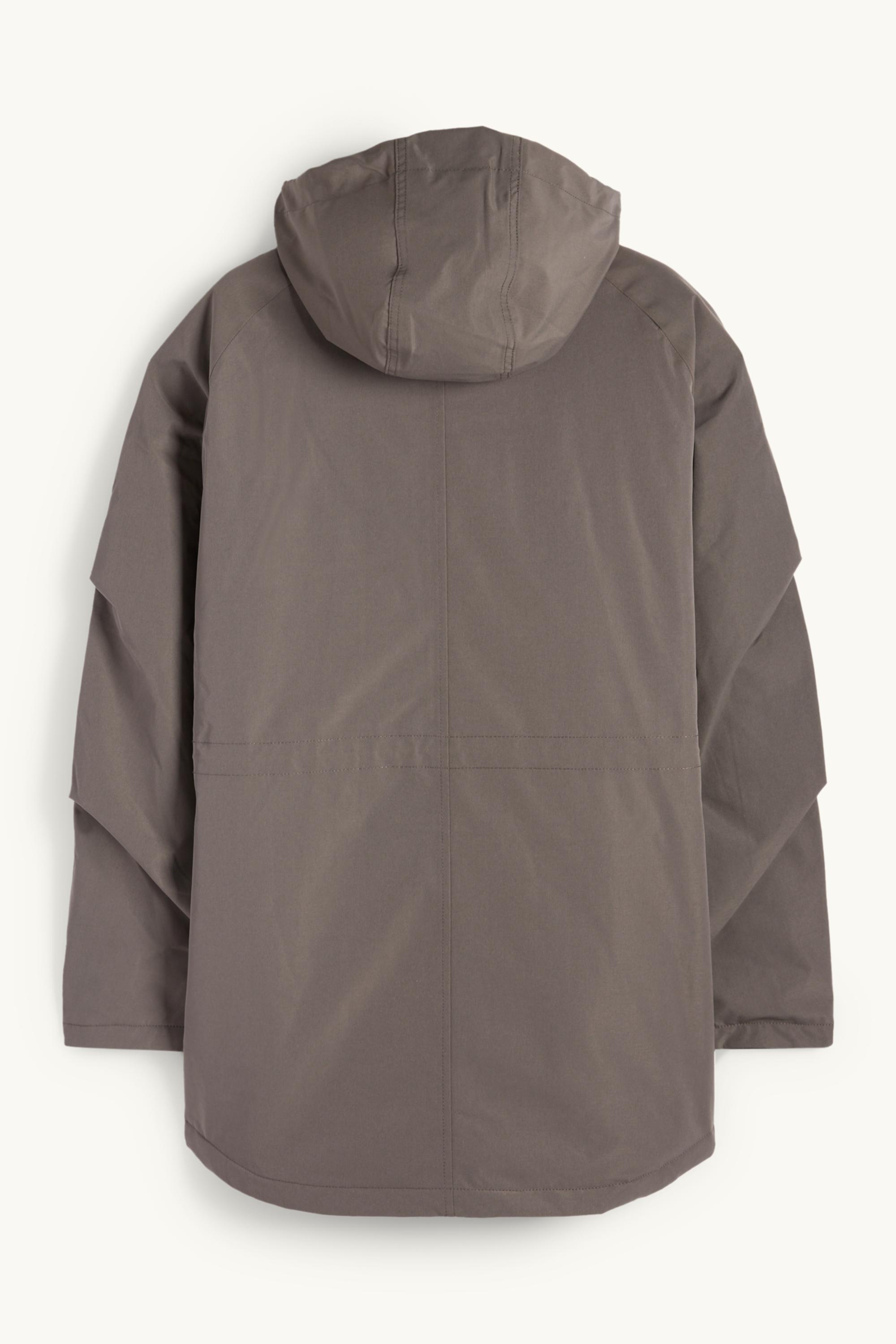 Parka raincoat with hood - lined - waterproof dark gray