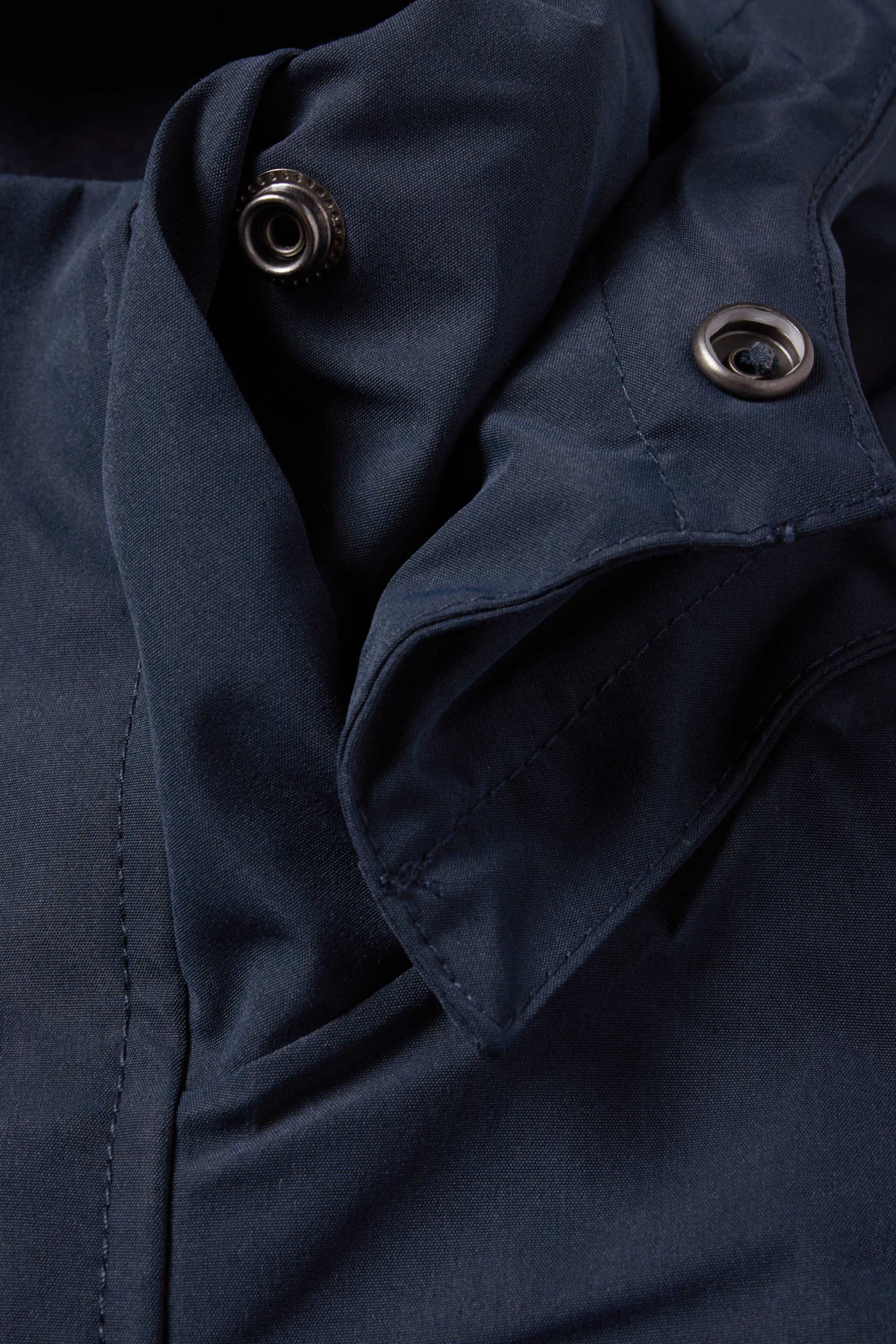 Parka raincoat with hood - lined - waterproof dark blue