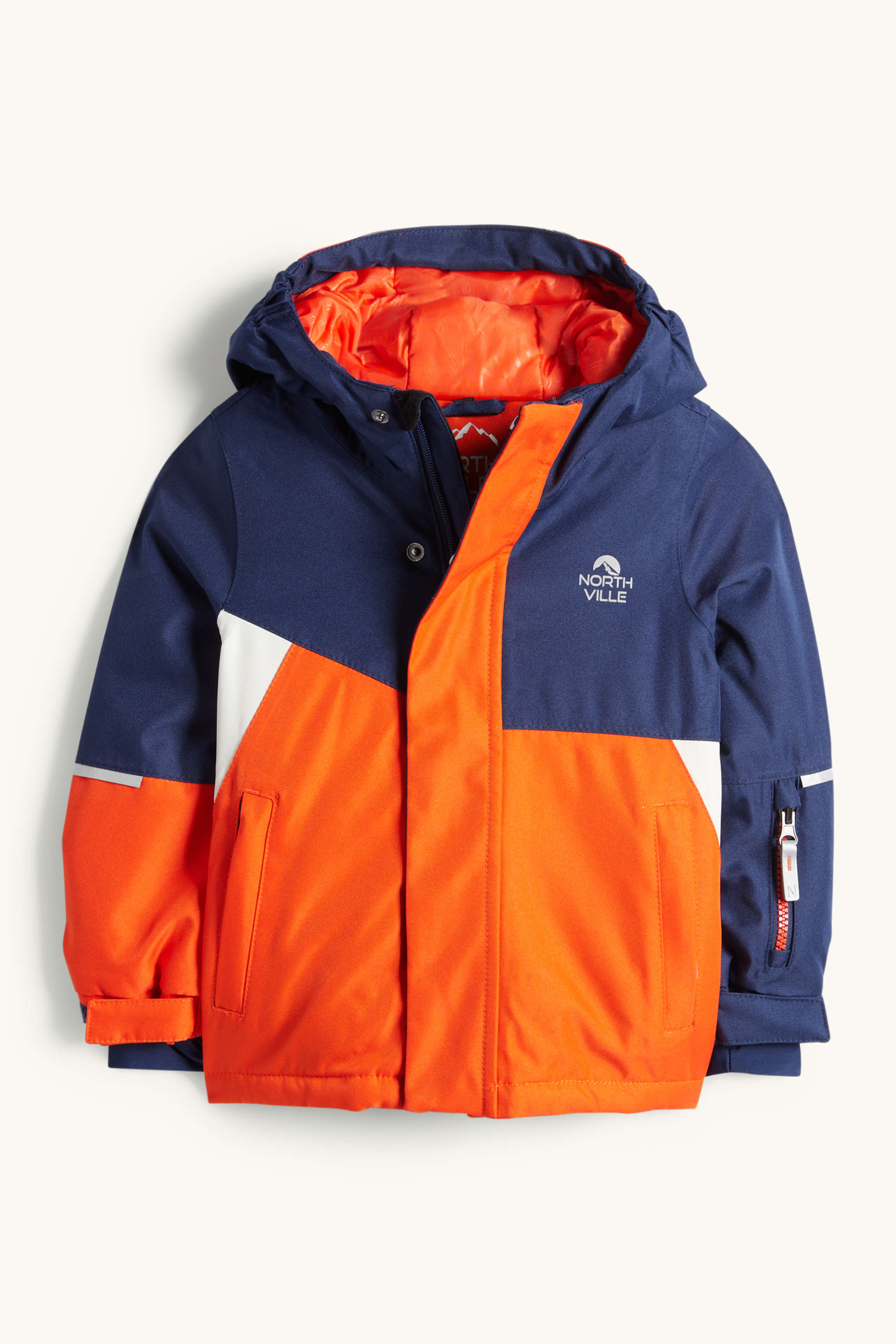 Ski jacket with hood - waterproof orange