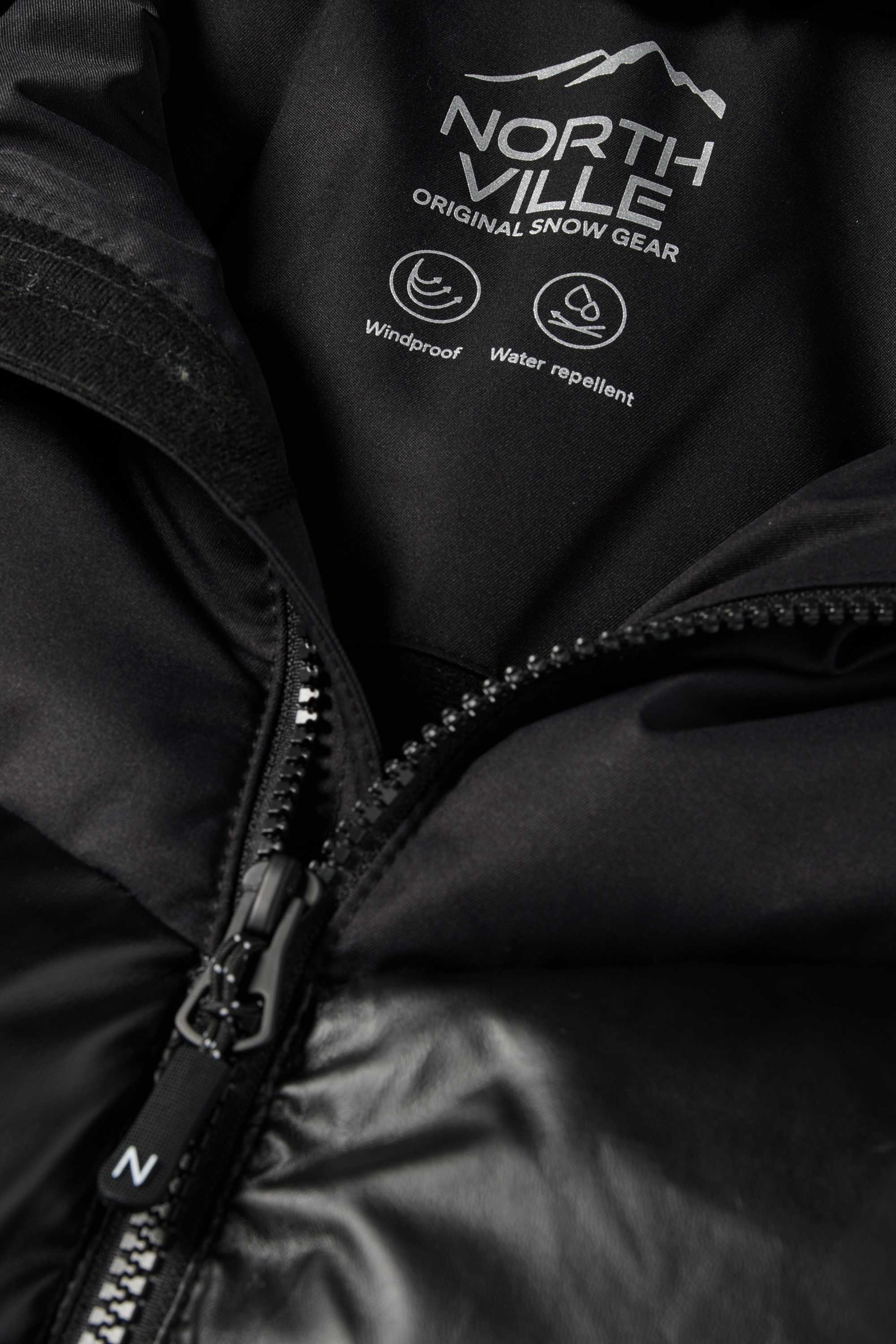 Ski jacket with hood - water-repellent black
