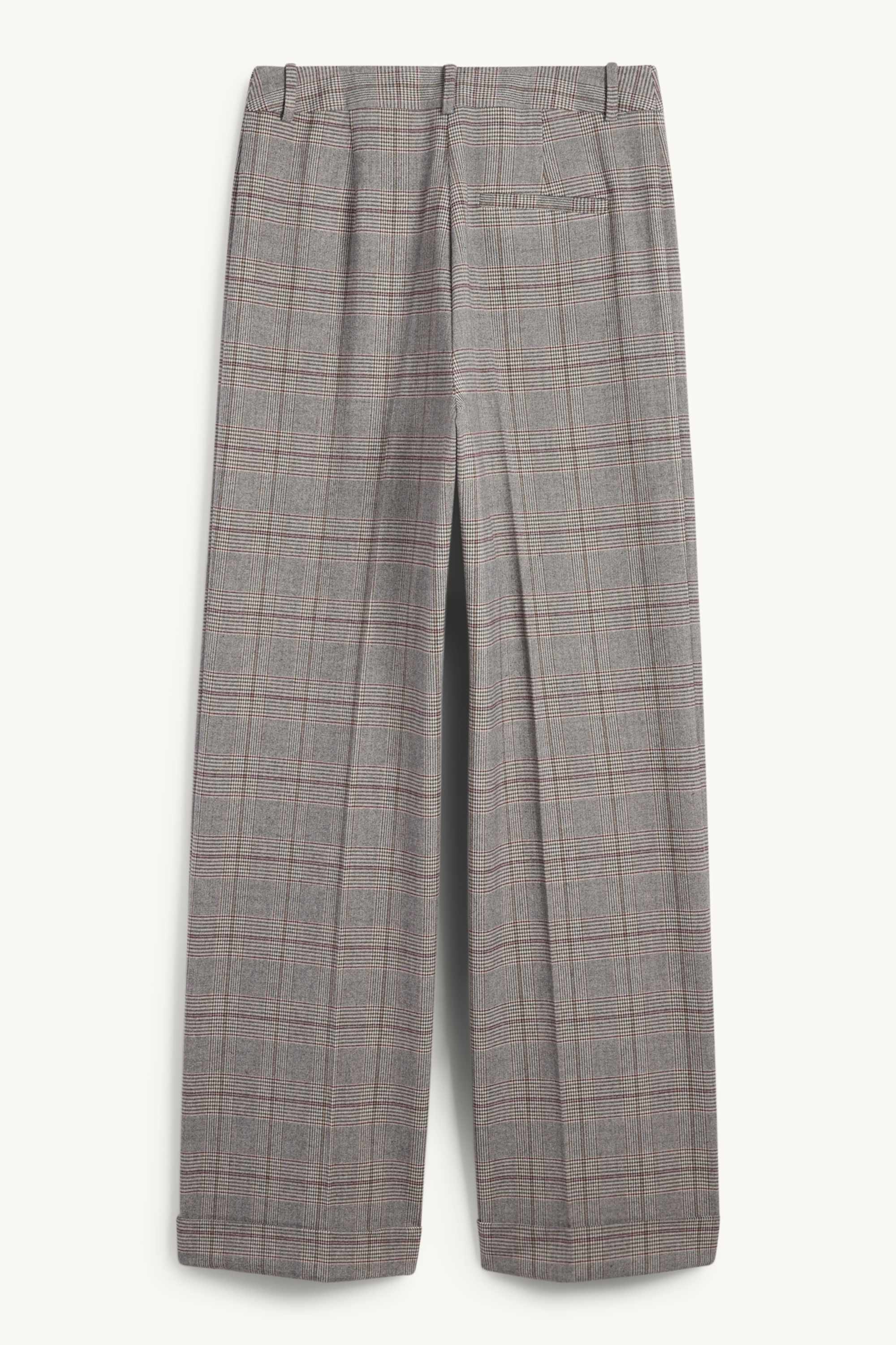 Business trousers - high waist - relaxed fit - check gray