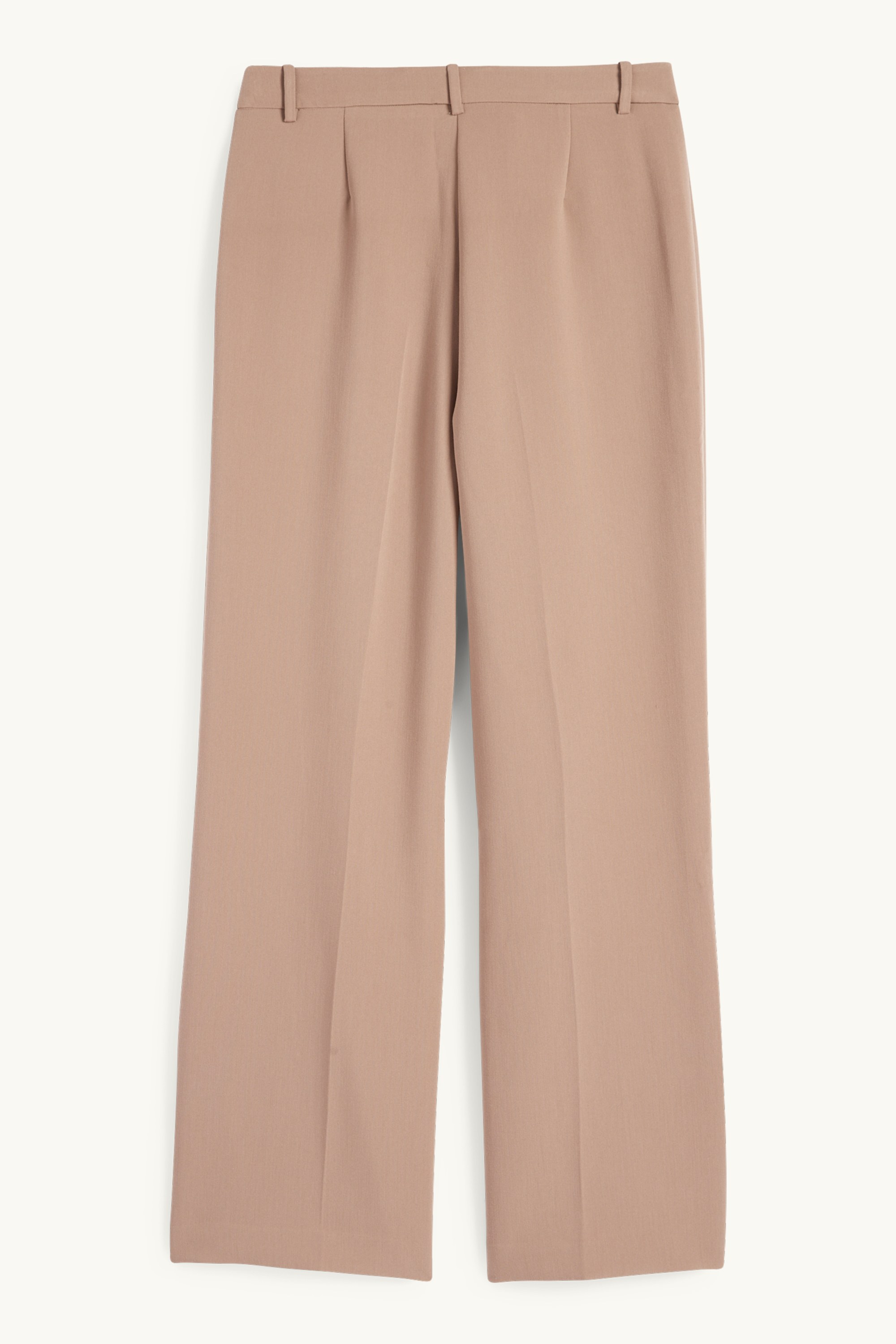 Business trousers - mid-rise waist - wide leg beige