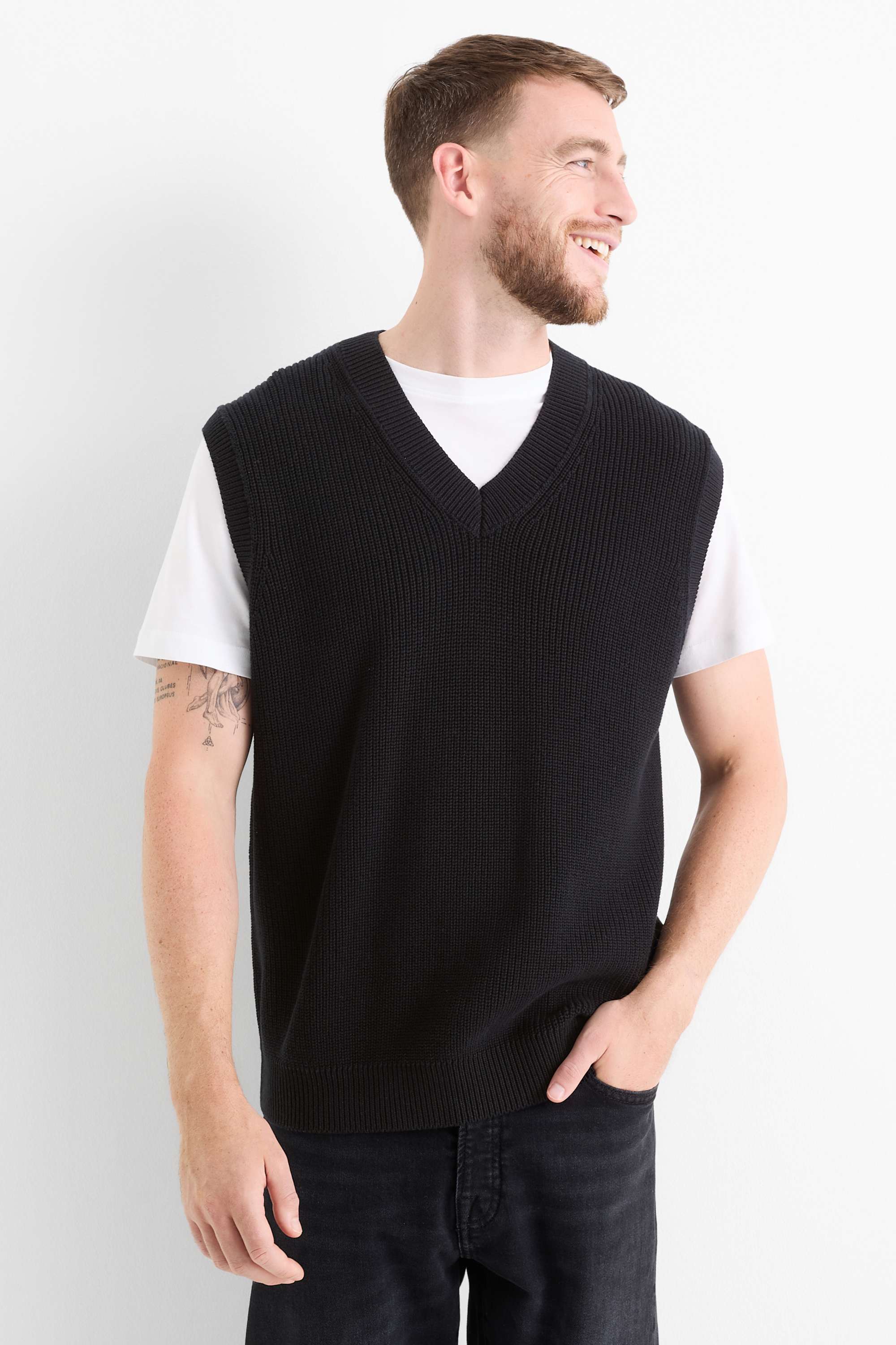 Slipover - ribbed black
