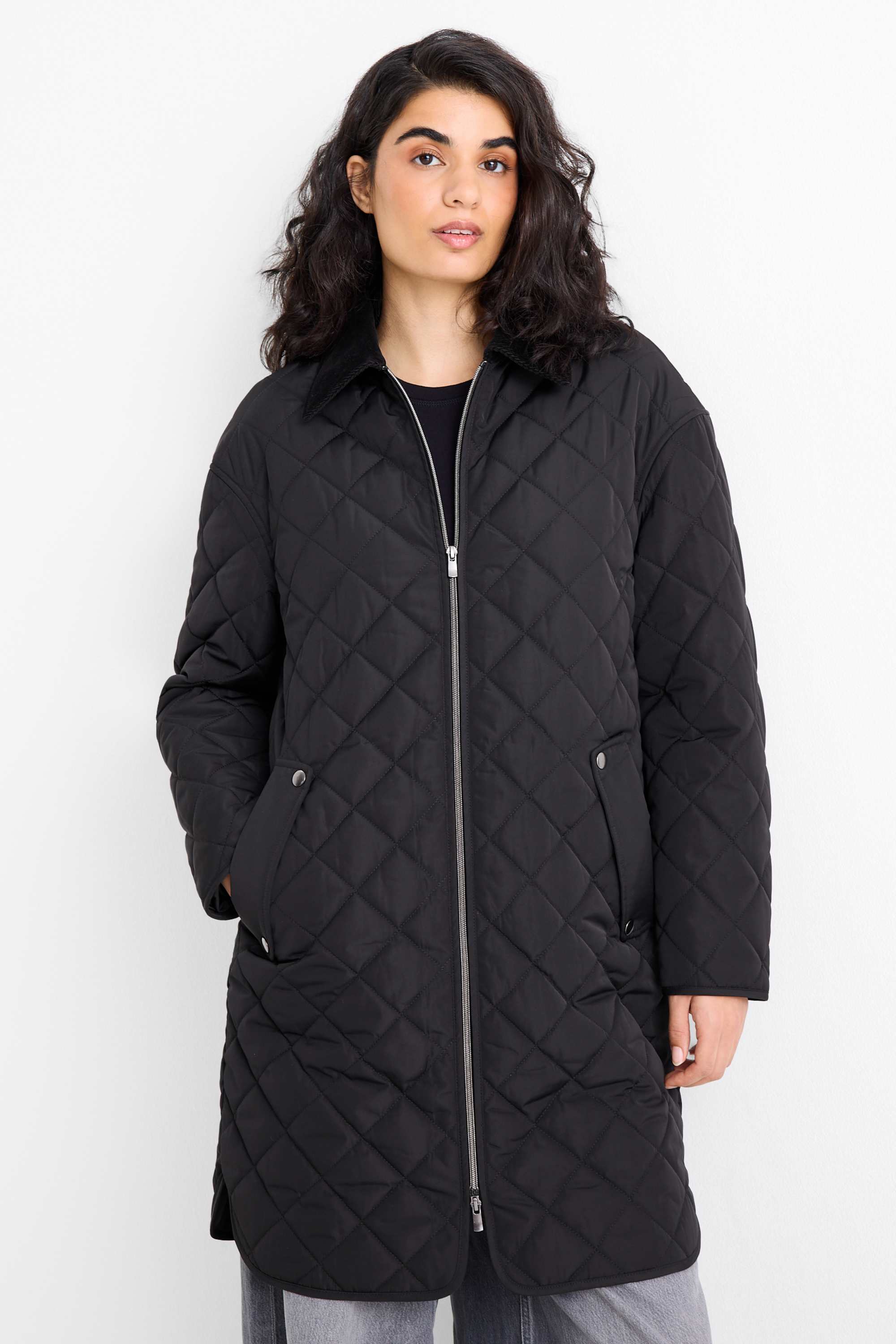Quilted coat black