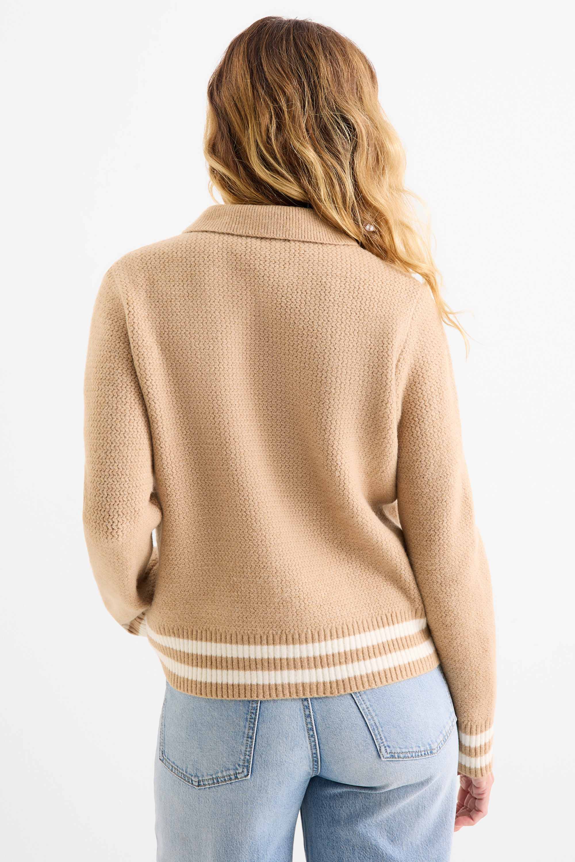 Cardigan - textured beige