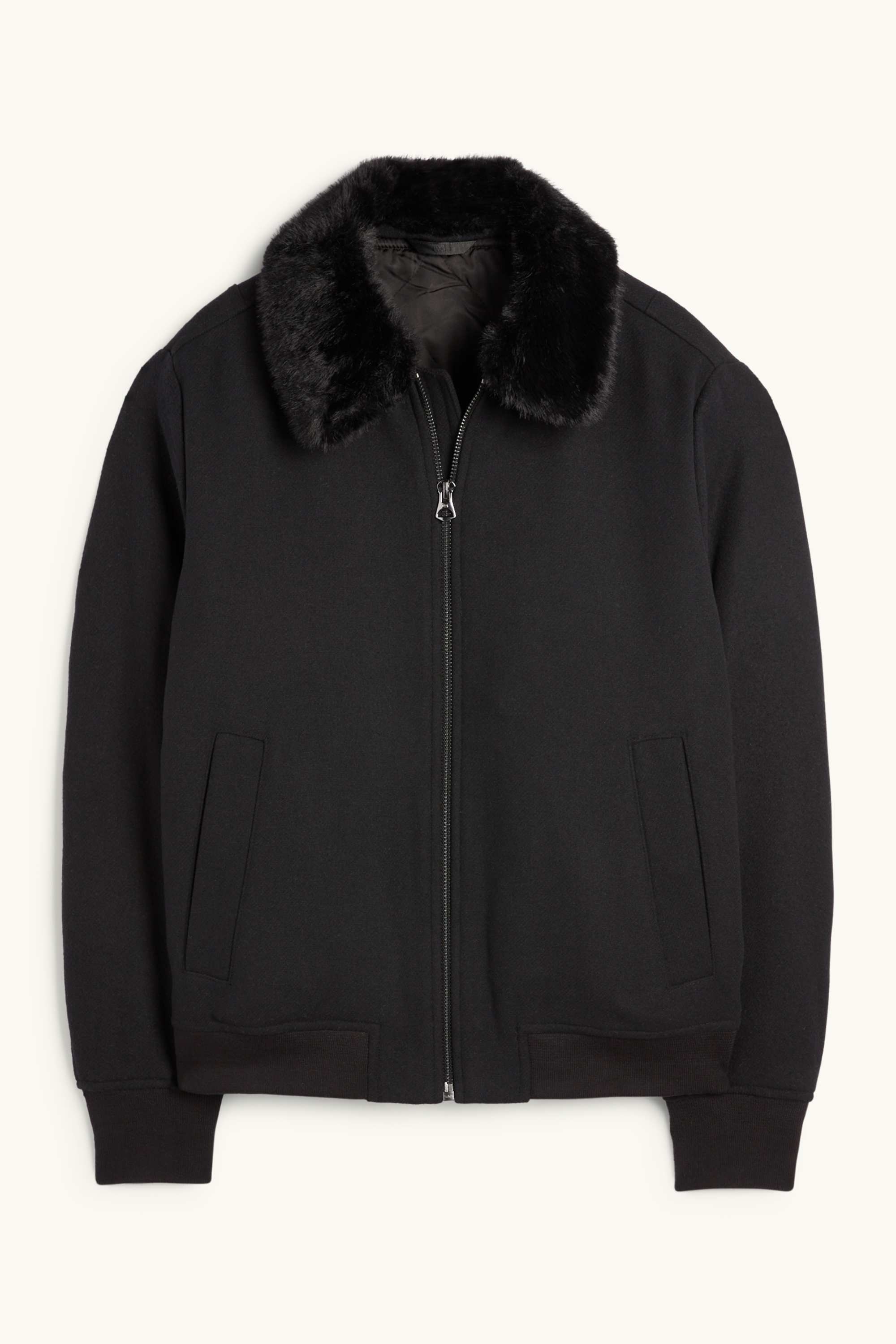 Jacket with faux fur trim black