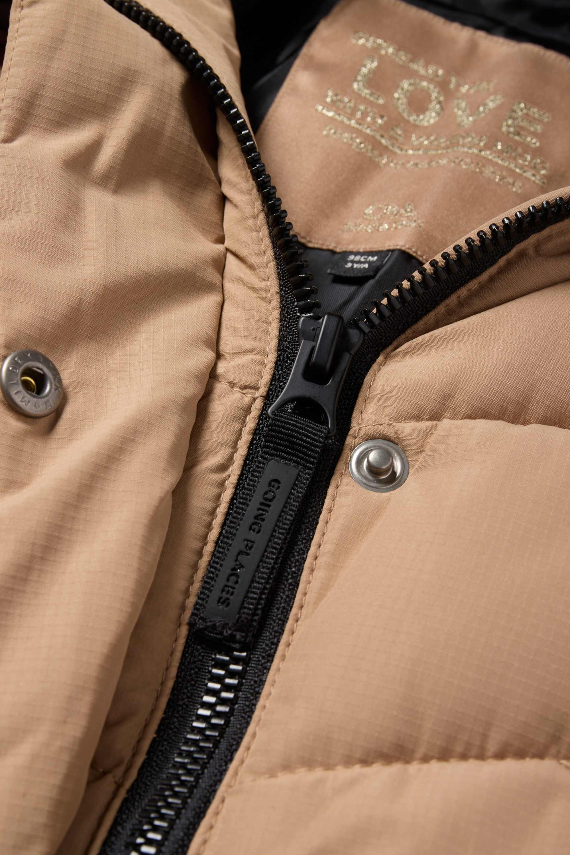 Quilted jacket with hood - water-repellent beige