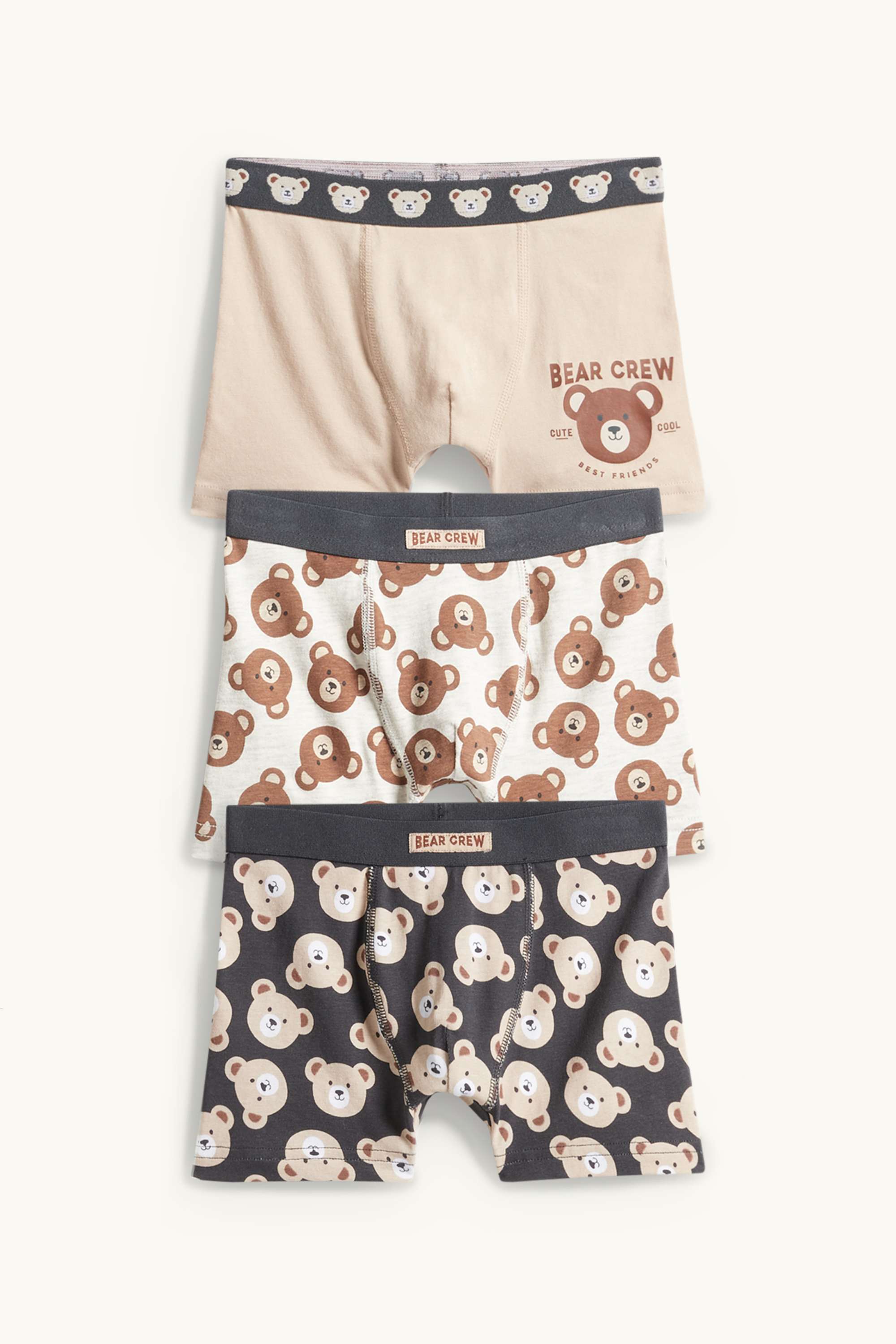 Multipack of 3 - teddy bear - boxer shorts black / beige