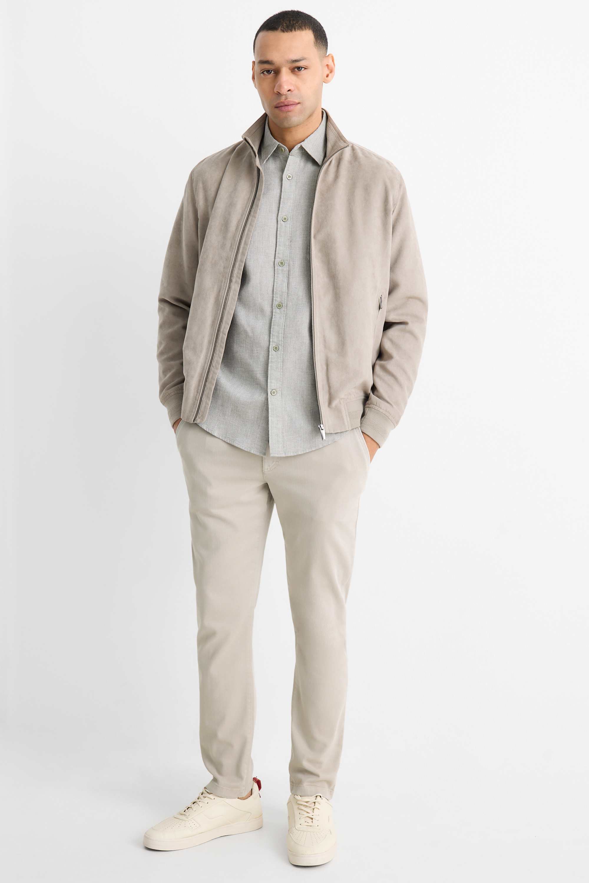 Chinos - slim fit light beige