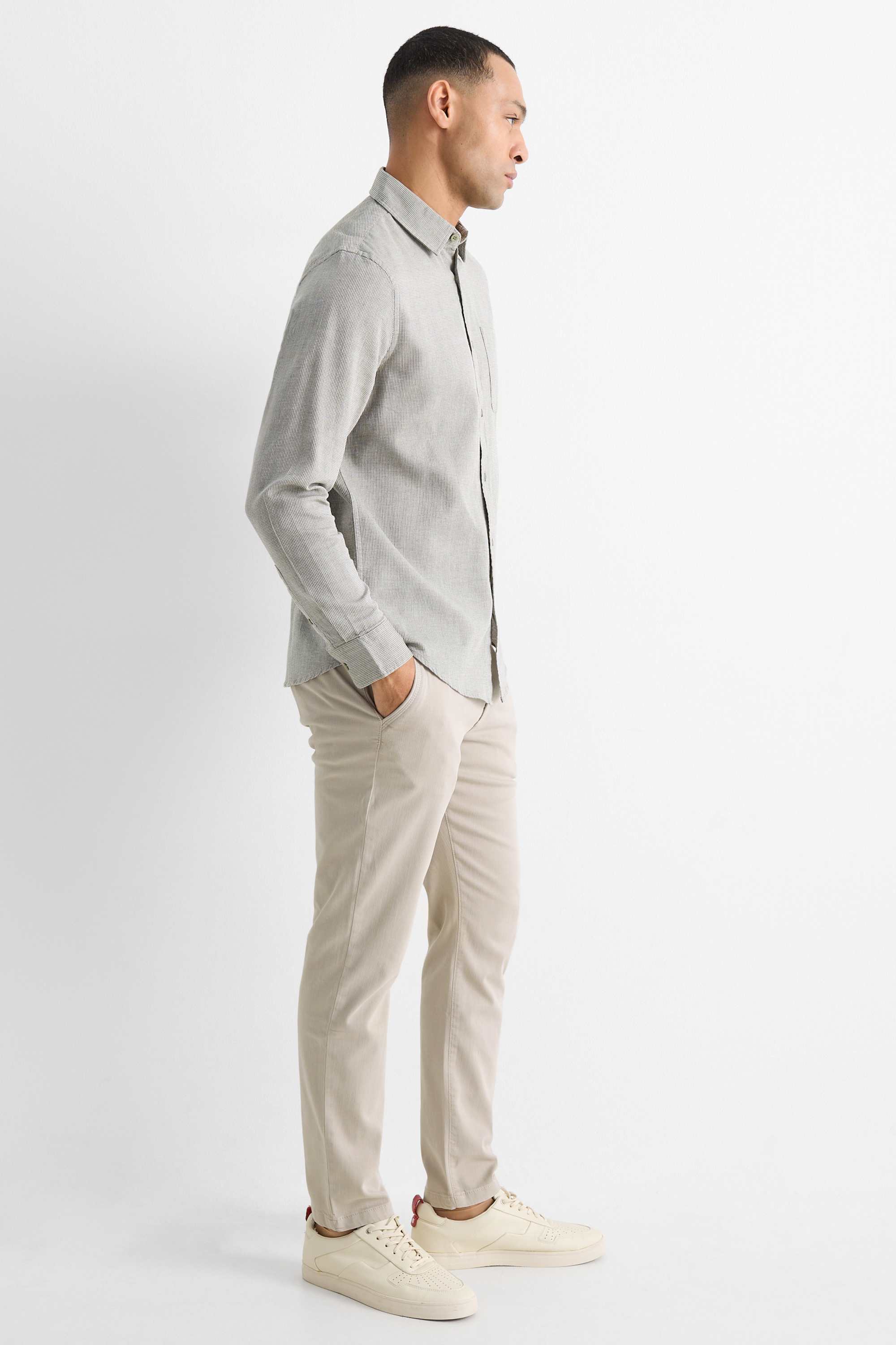 Chinos - slim fit light beige