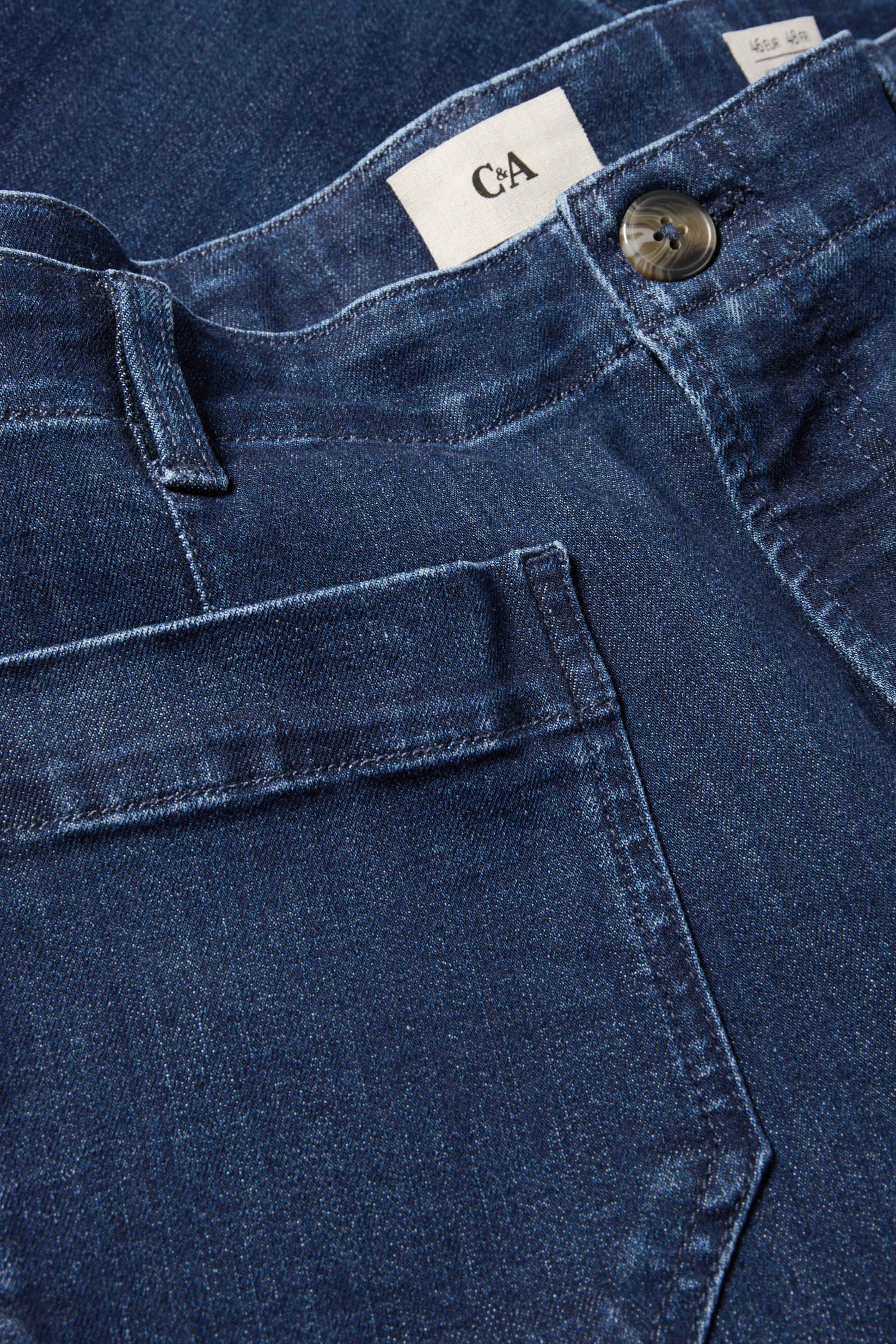 Wide leg jeans - high waist denim-dark blue