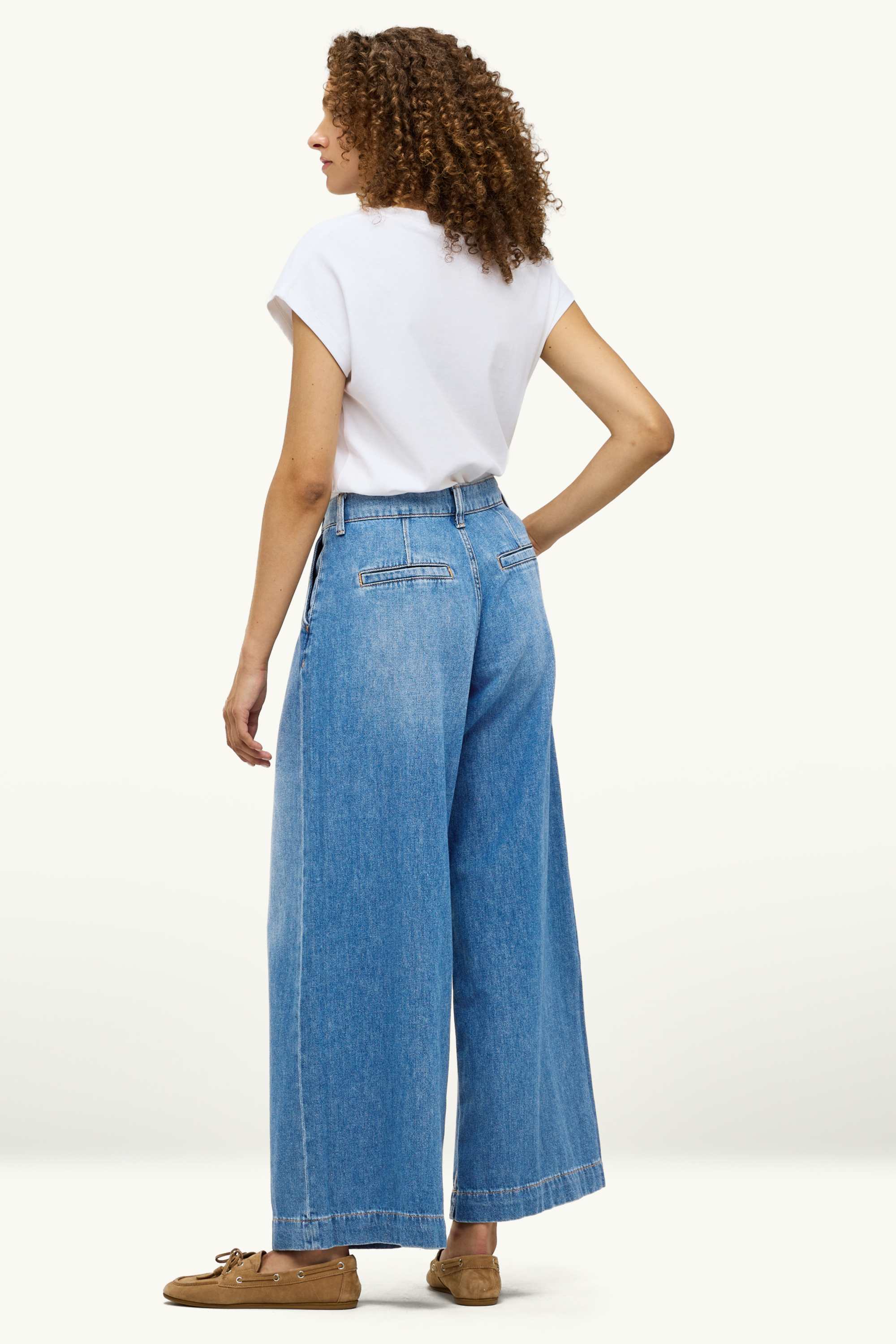 Wide leg jeans - high waist blue