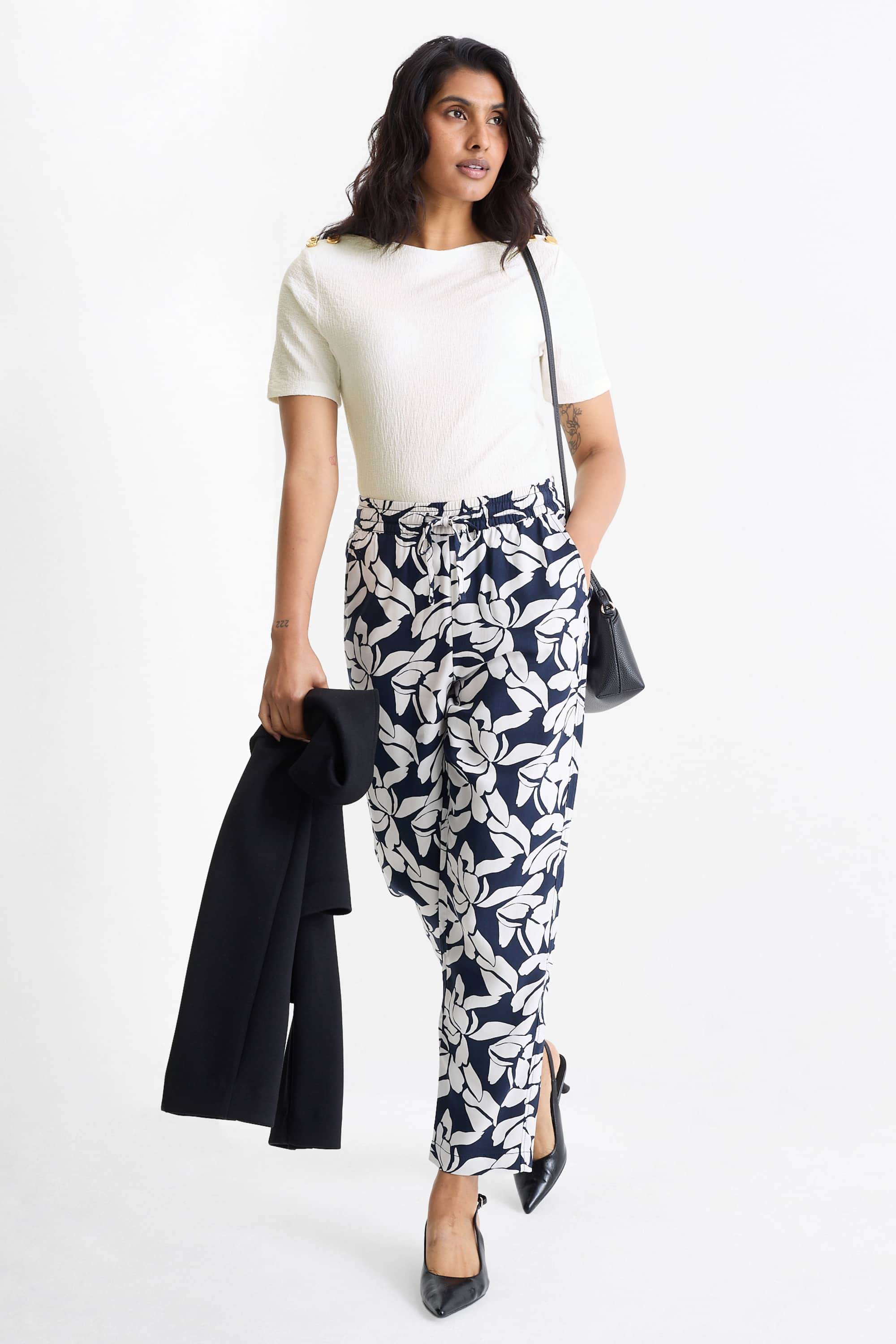 T-shirt - regular fit - textured white