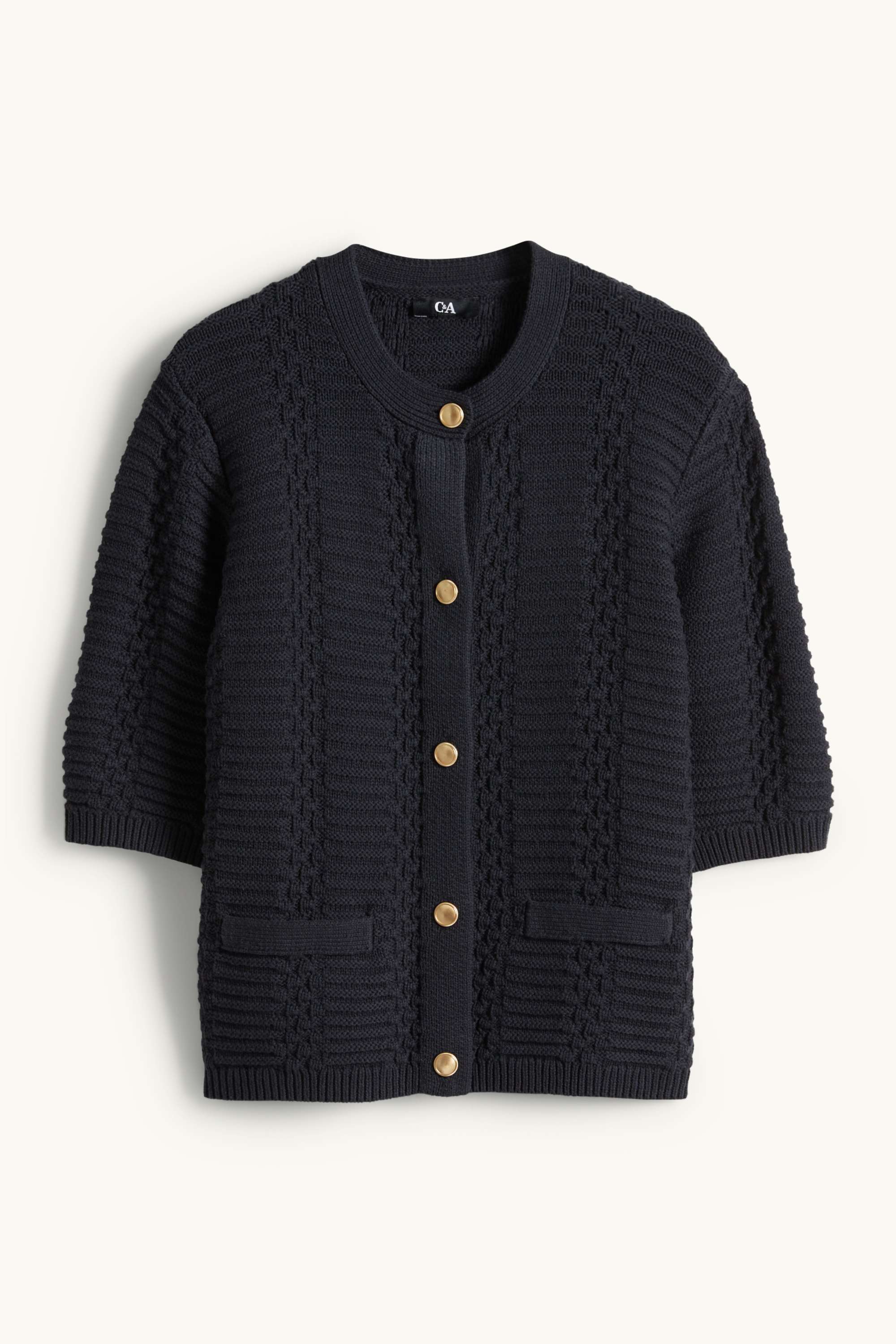 Cardigan - textured dark blue