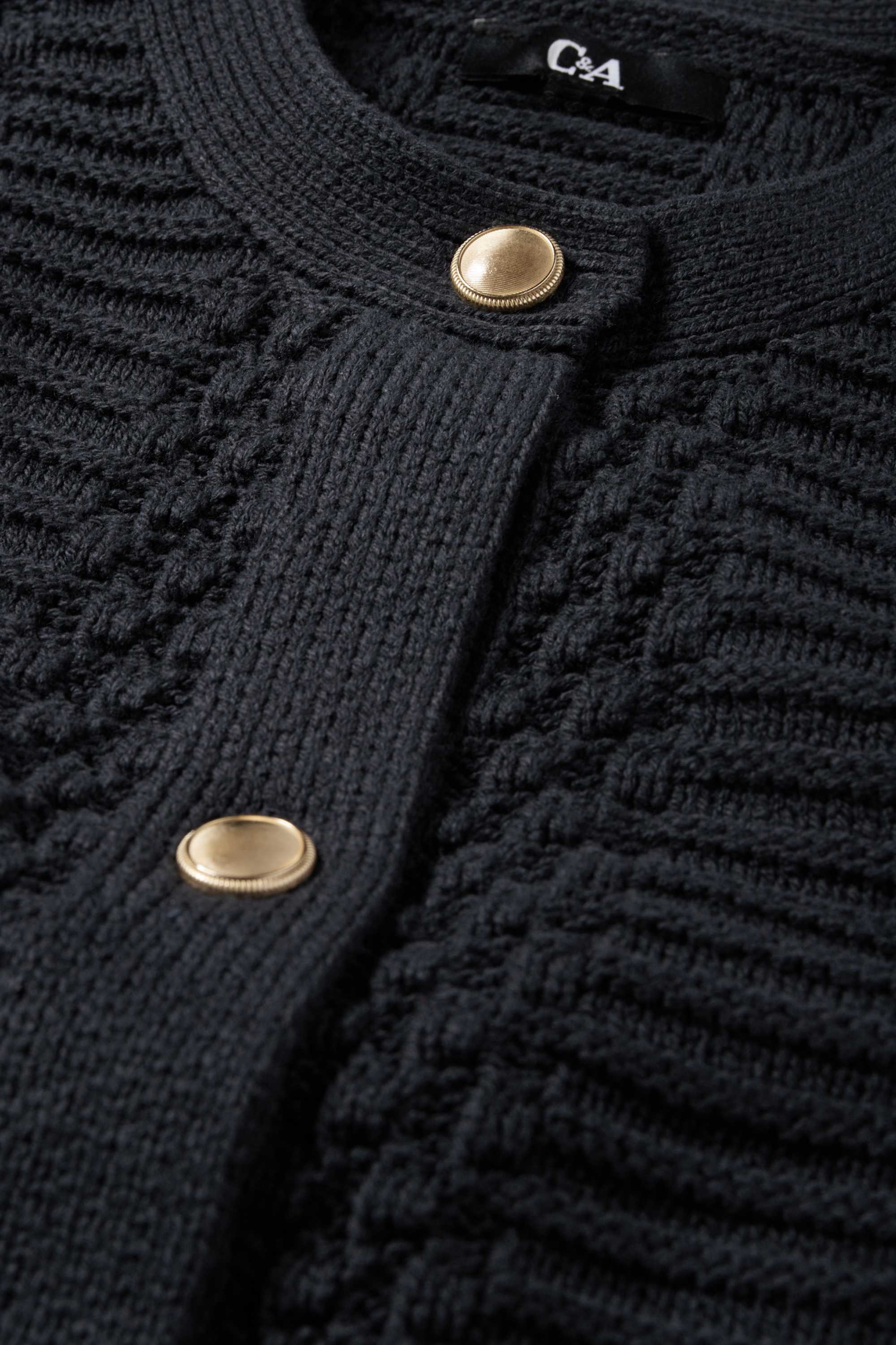 Cardigan - textured dark blue
