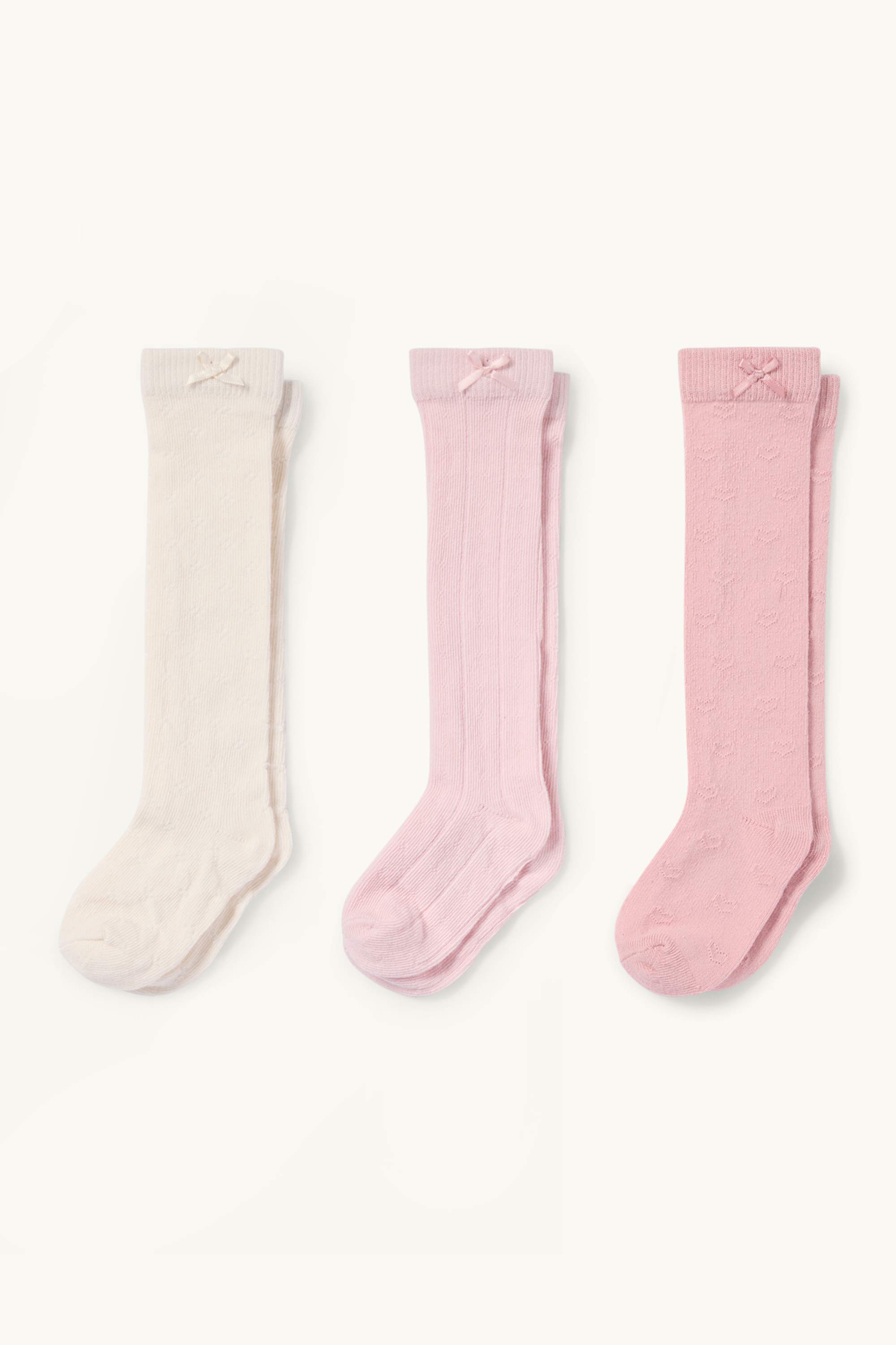 Multipack of 3 - knee-high baby socks rose