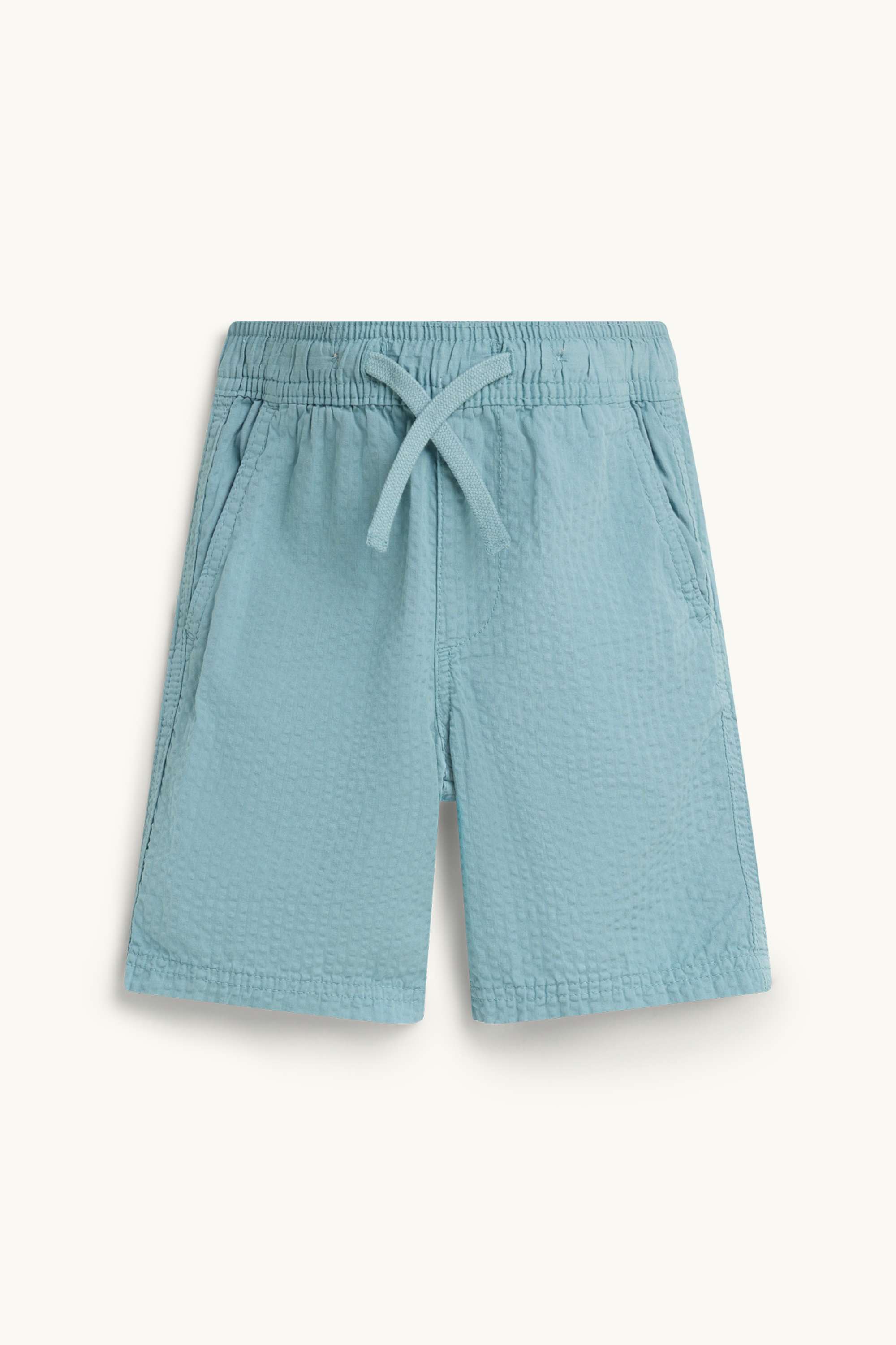 Bermuda shorts - textured light blue