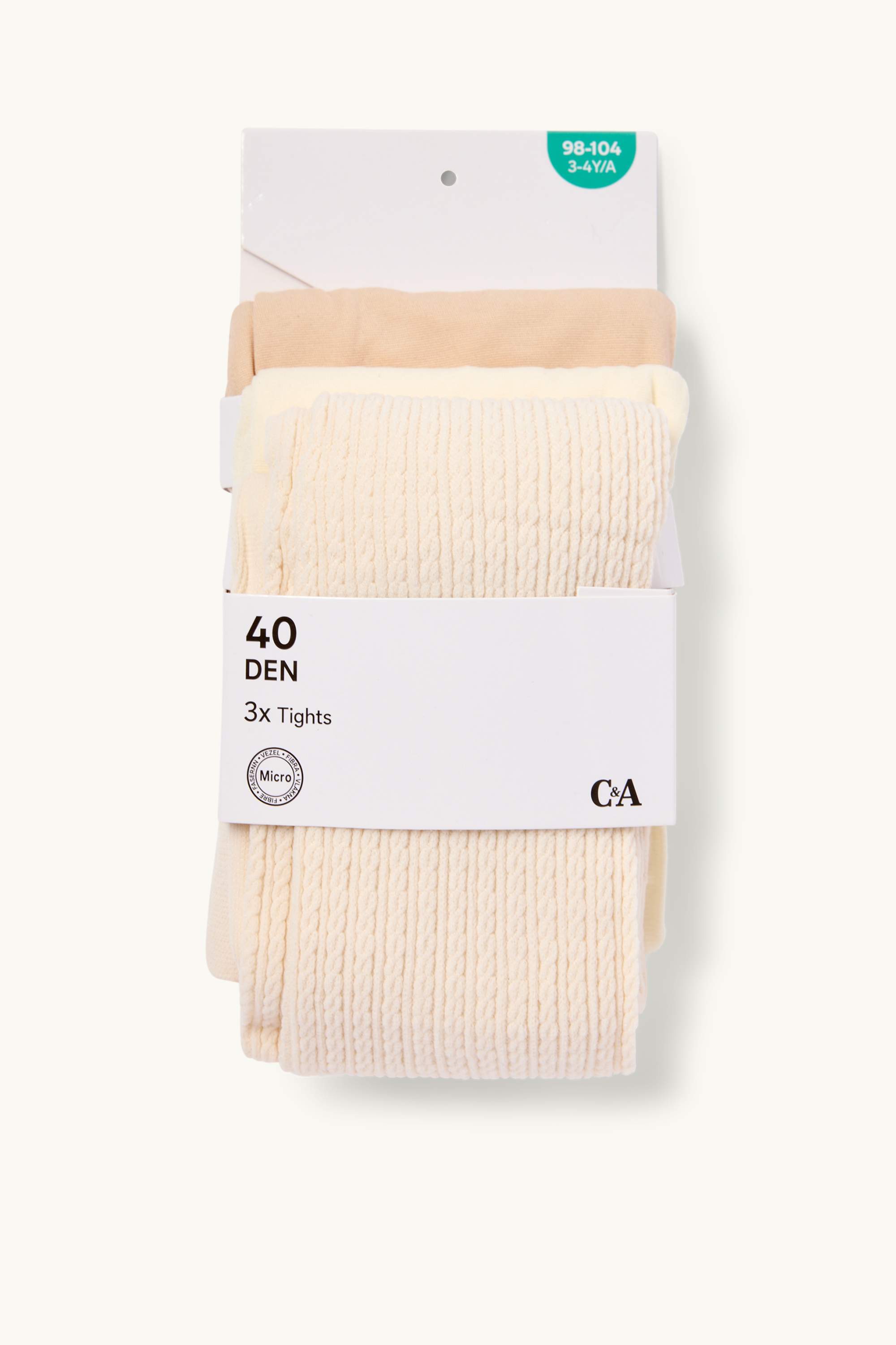 Multipack of 3 - tights - 40 denier beige