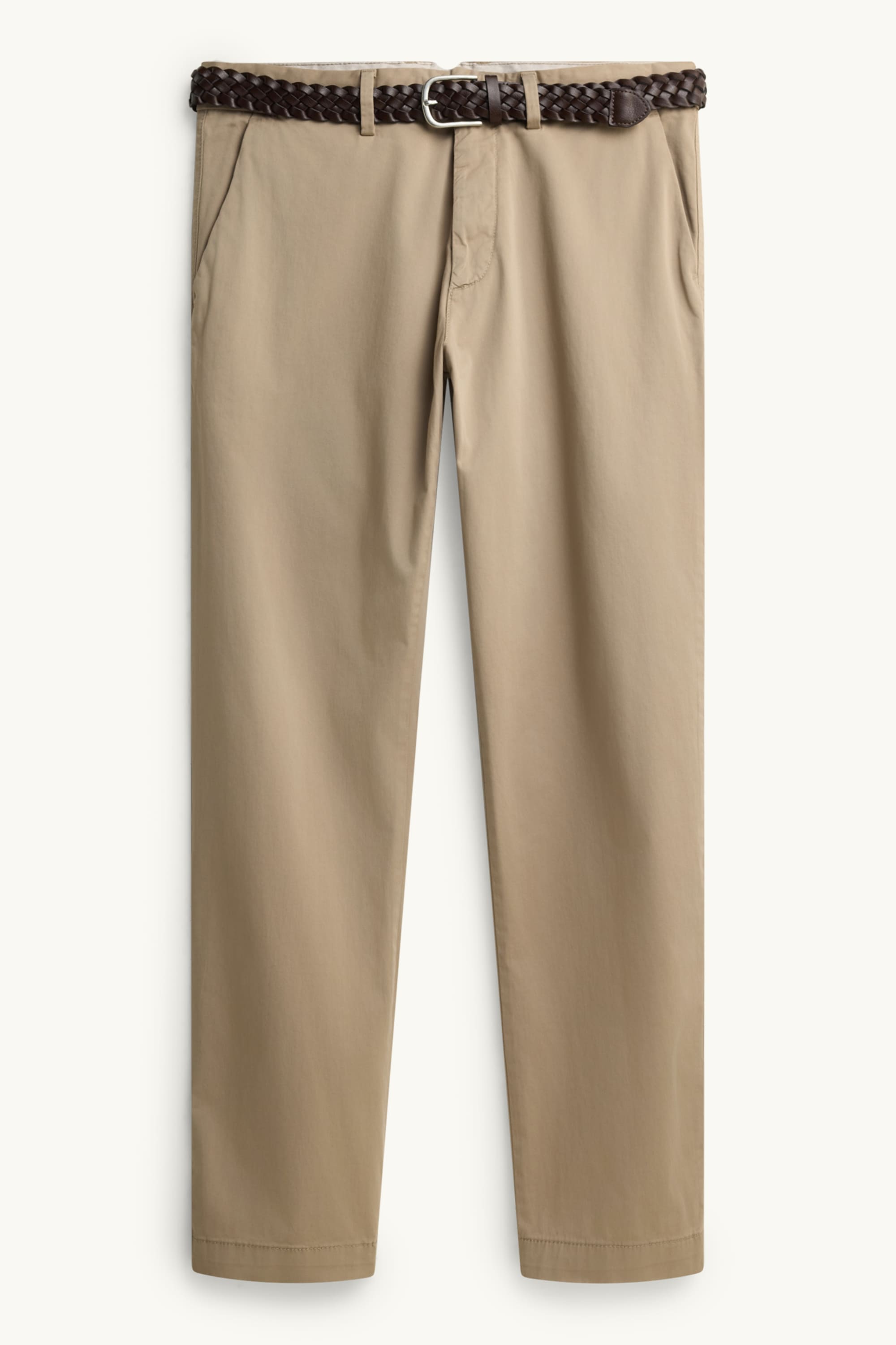 Chinos with belt beige (1)