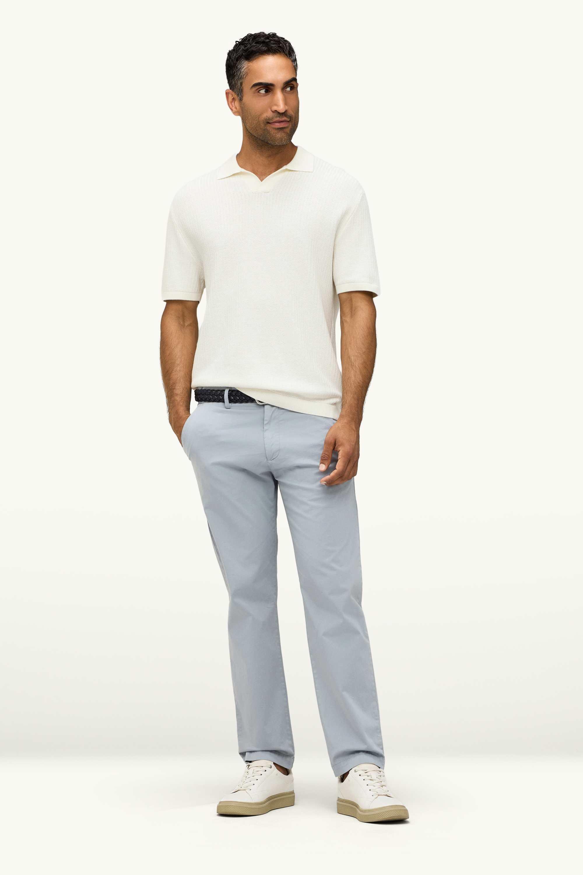 Chinos with belt gray