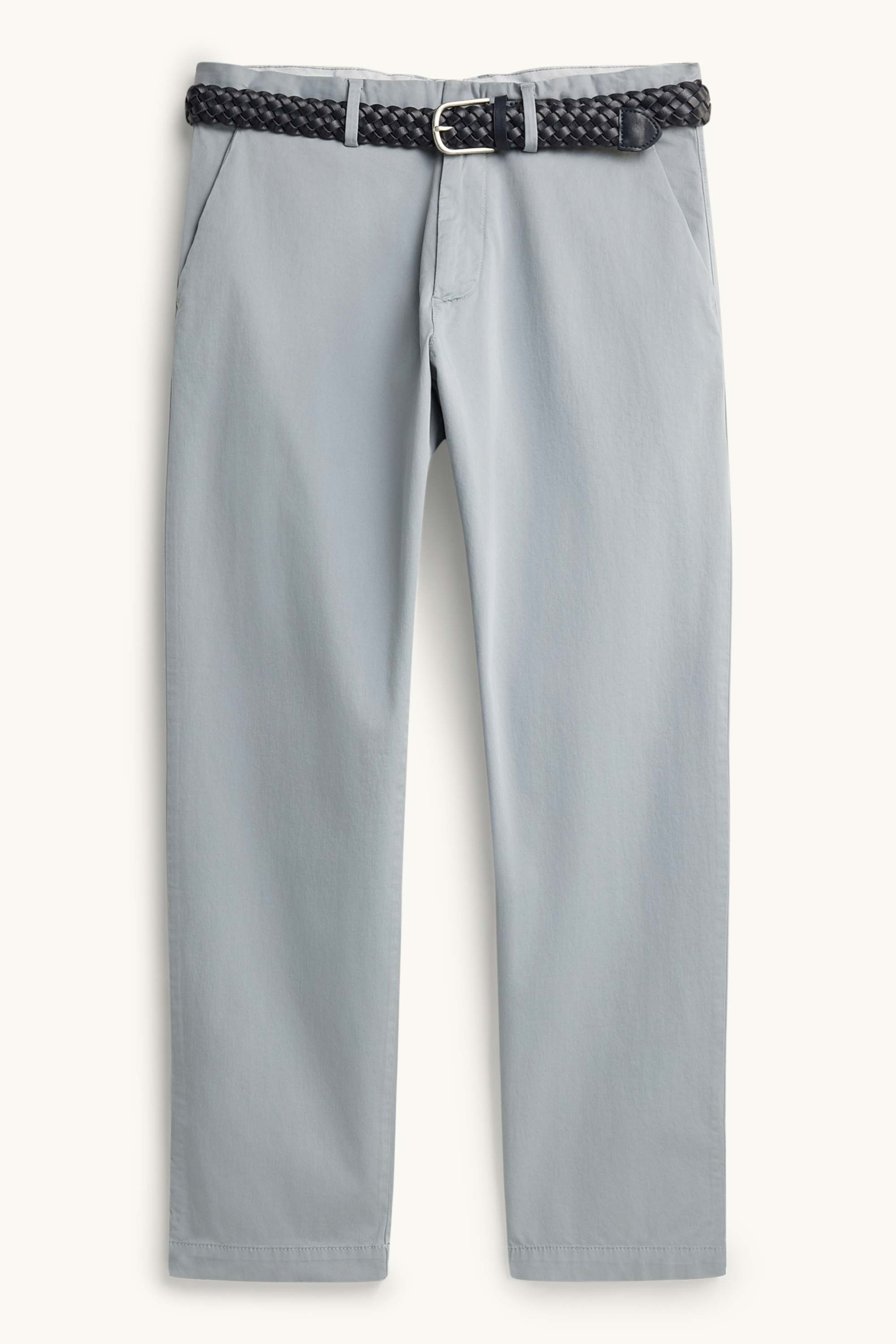Chinos with belt gray