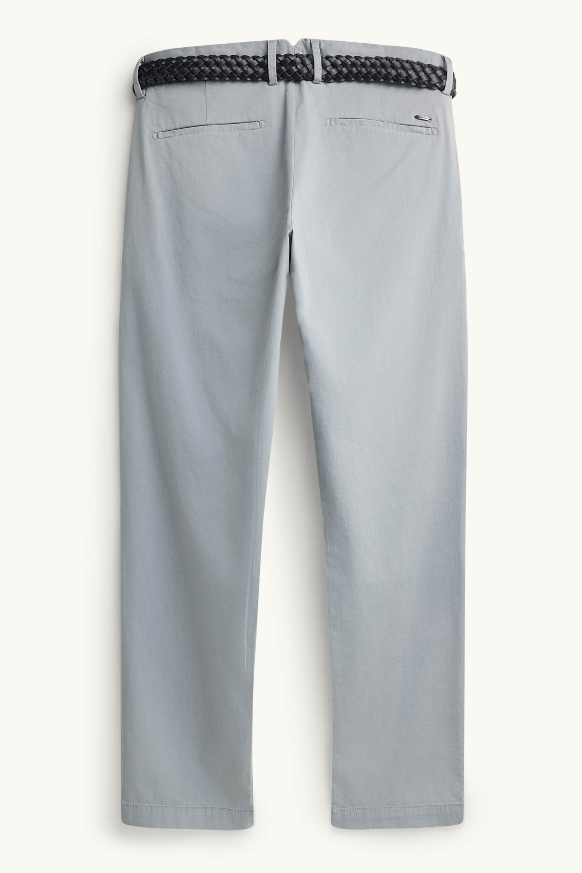 Chinos with belt gray