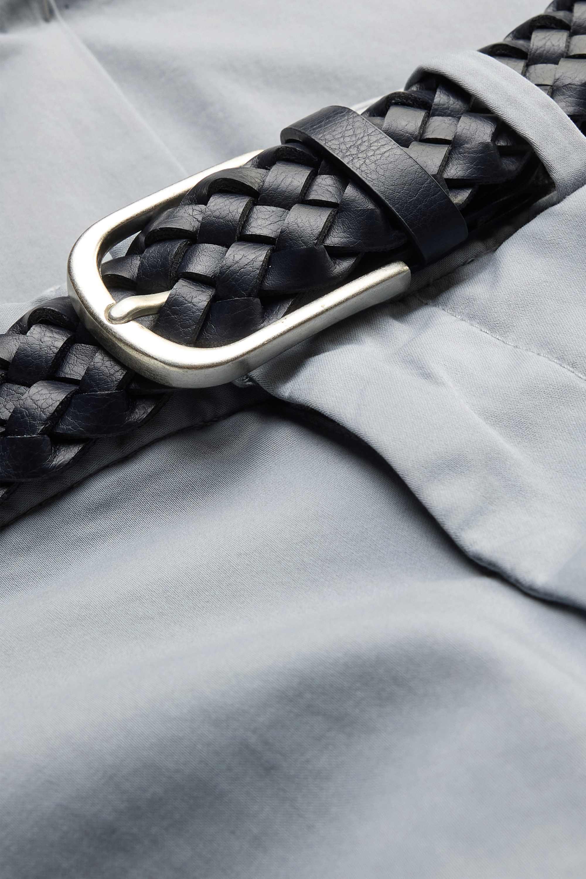 Chinos with belt gray