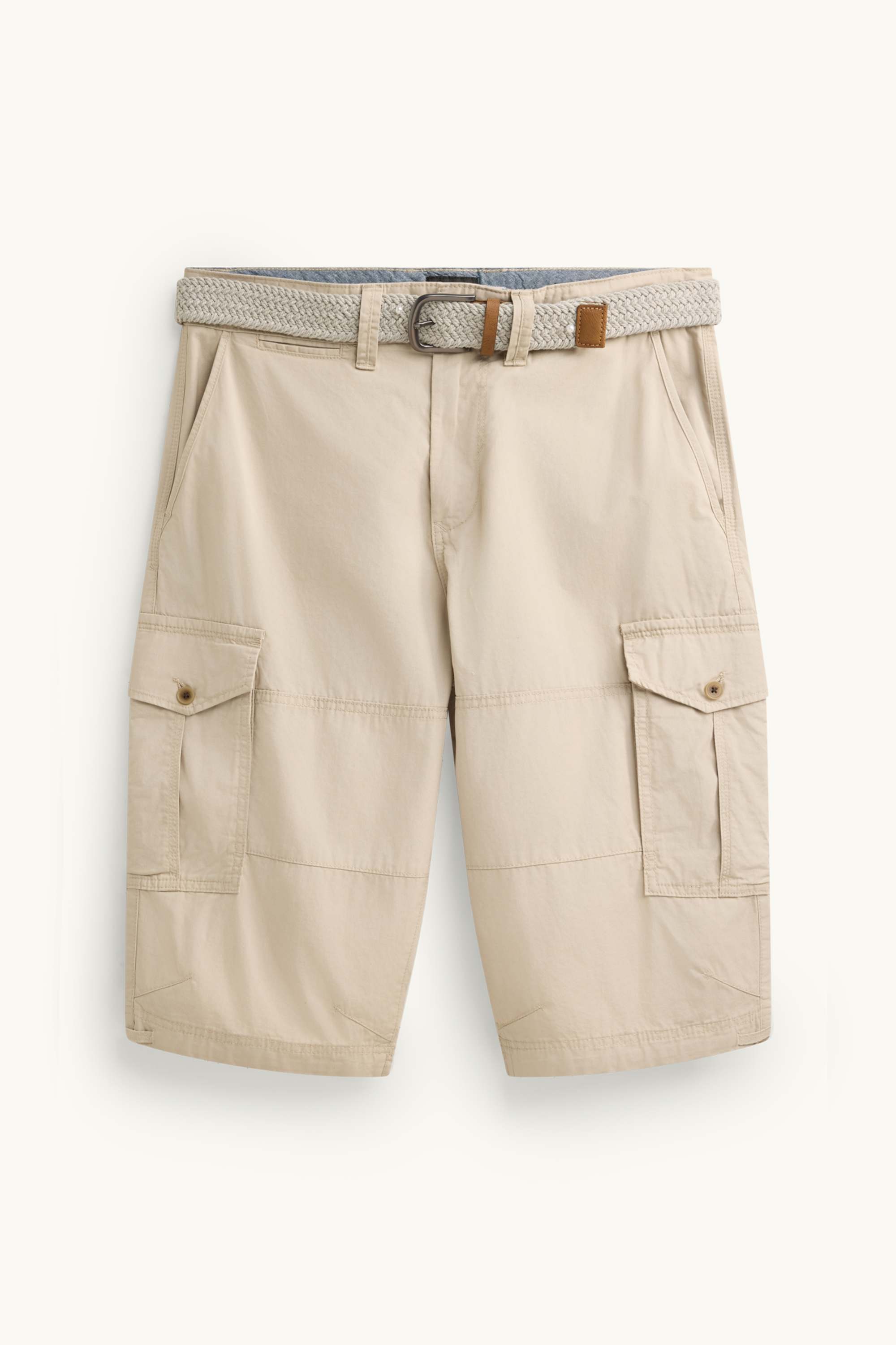 Cargo Bermuda shorts with belt beige