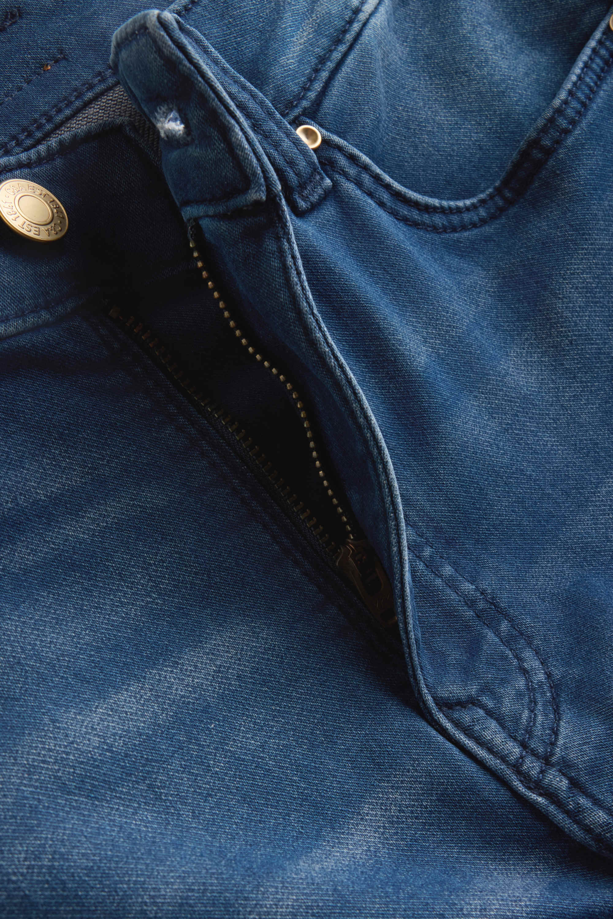 Denim Bermuda shorts - mid-rise waist - jog denim blue denim